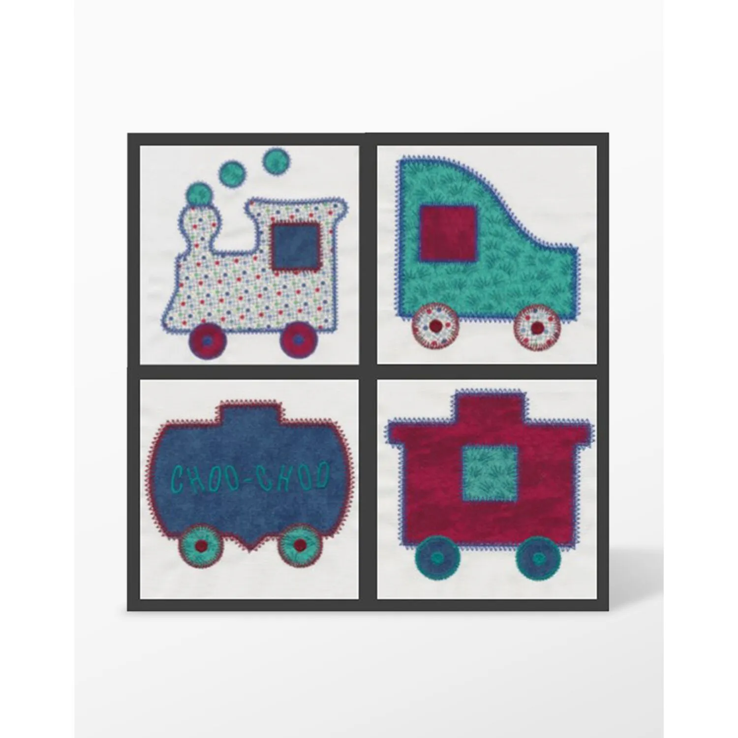 GO! Train Set #3 Embroidery Designs by V-Stitch Designs