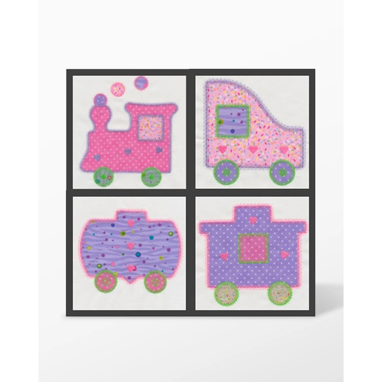 GO! Train Set #4 Embroidery Designs by V-Stitch Designs