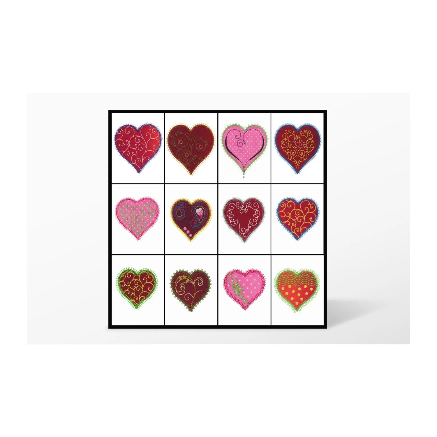 GO! Heart-2, 3, 4 Embroidery by V-Stitch Designs