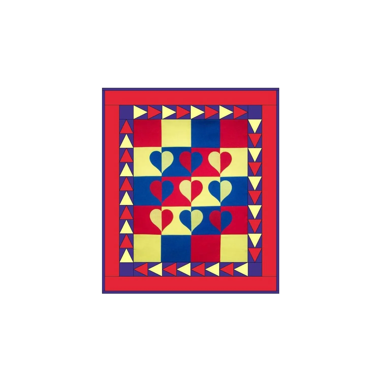 Primary Hearts Quilt Pattern