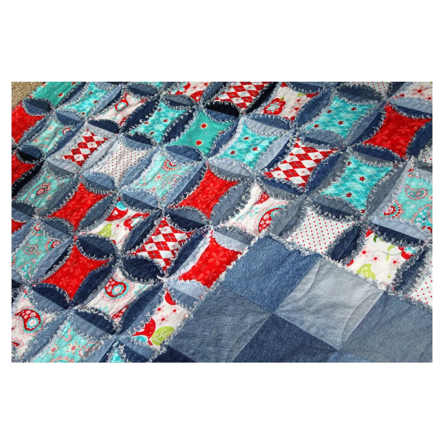 Denim Circle Rag Quilt Pattern