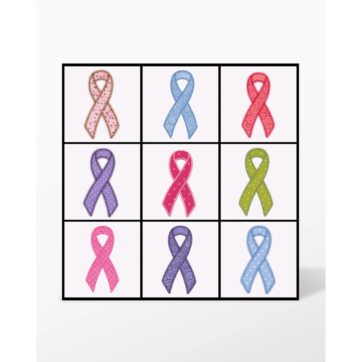 GO! Awareness Ribbon Set Embroidery Designs by V-Stitch Designs