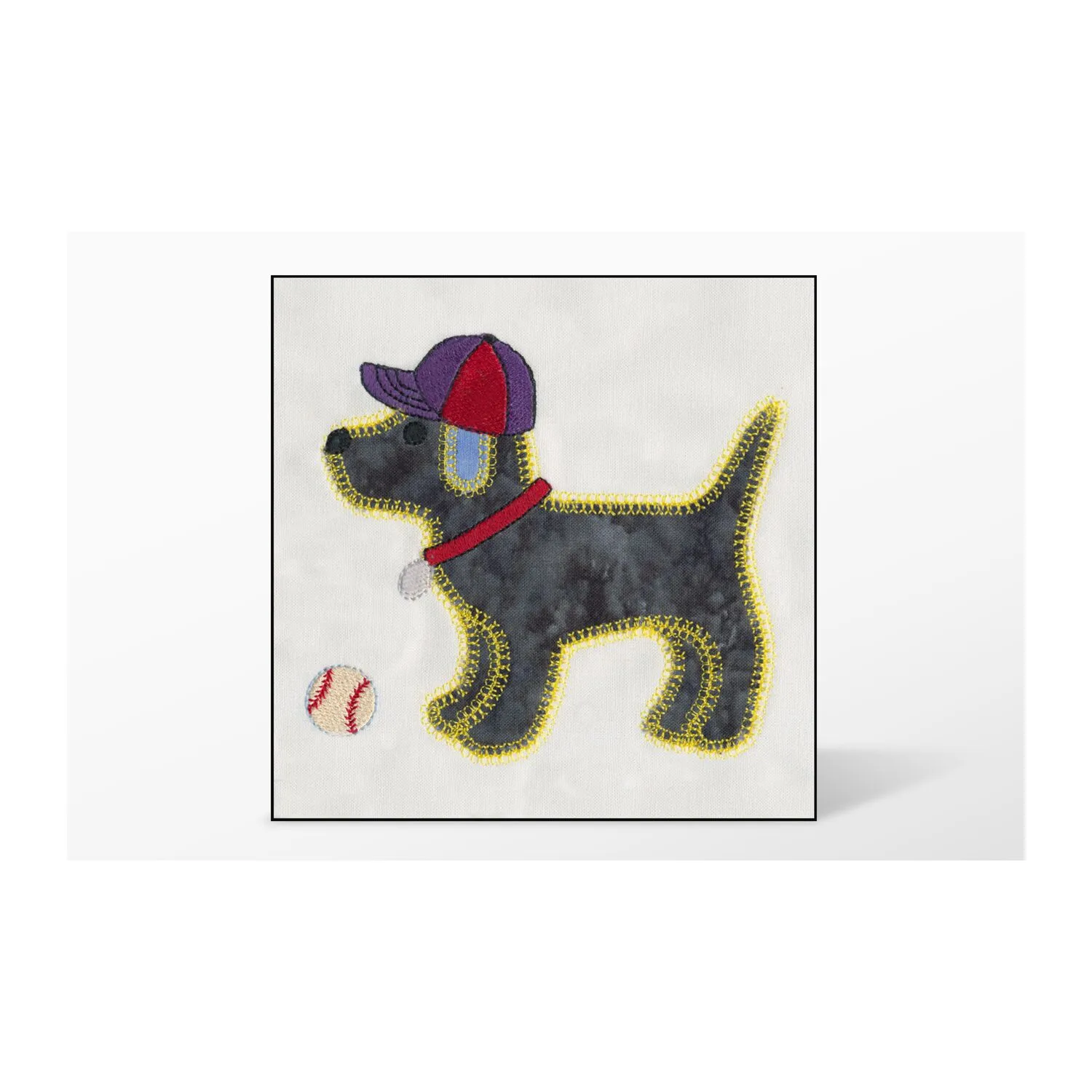 GO! Gingham Dog Single #1 Embroidery Designs by V-Stitch Designs
