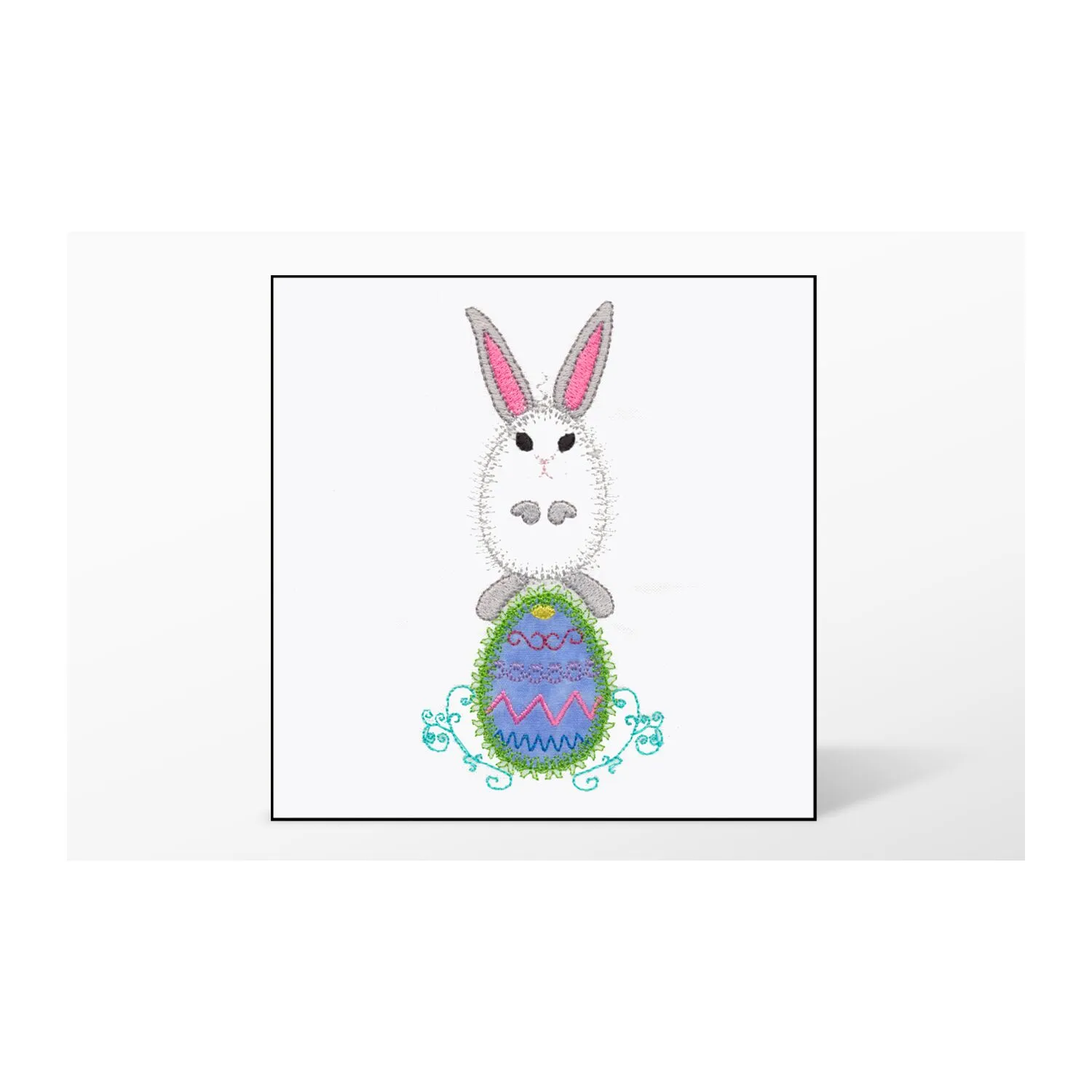 GO! Bunny on Egg Embroidery Designs by V-Stitch Designs