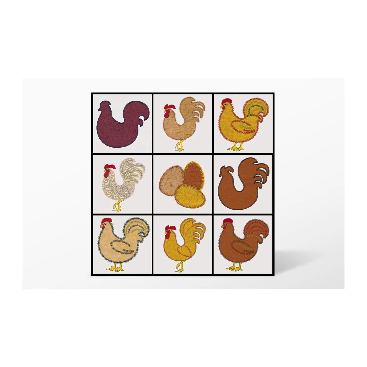 GO! Folk Art Fowl Embroidery Designs by V-Stitch Designs