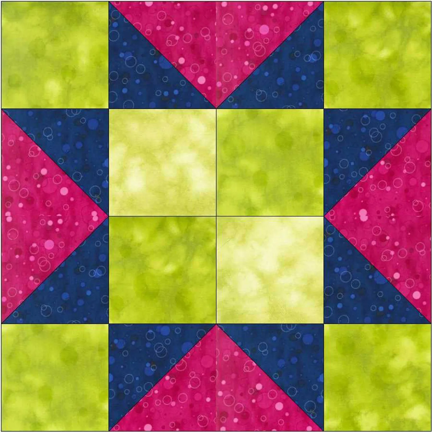 GO! 4-Patch Star 12 Block Pattern