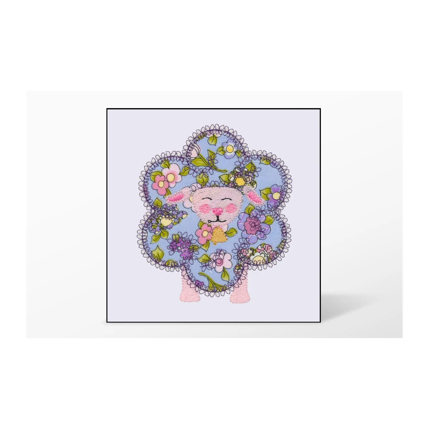 GO! Flower Sheep Single #2 Embroidery Designs by V-Stitch Designs