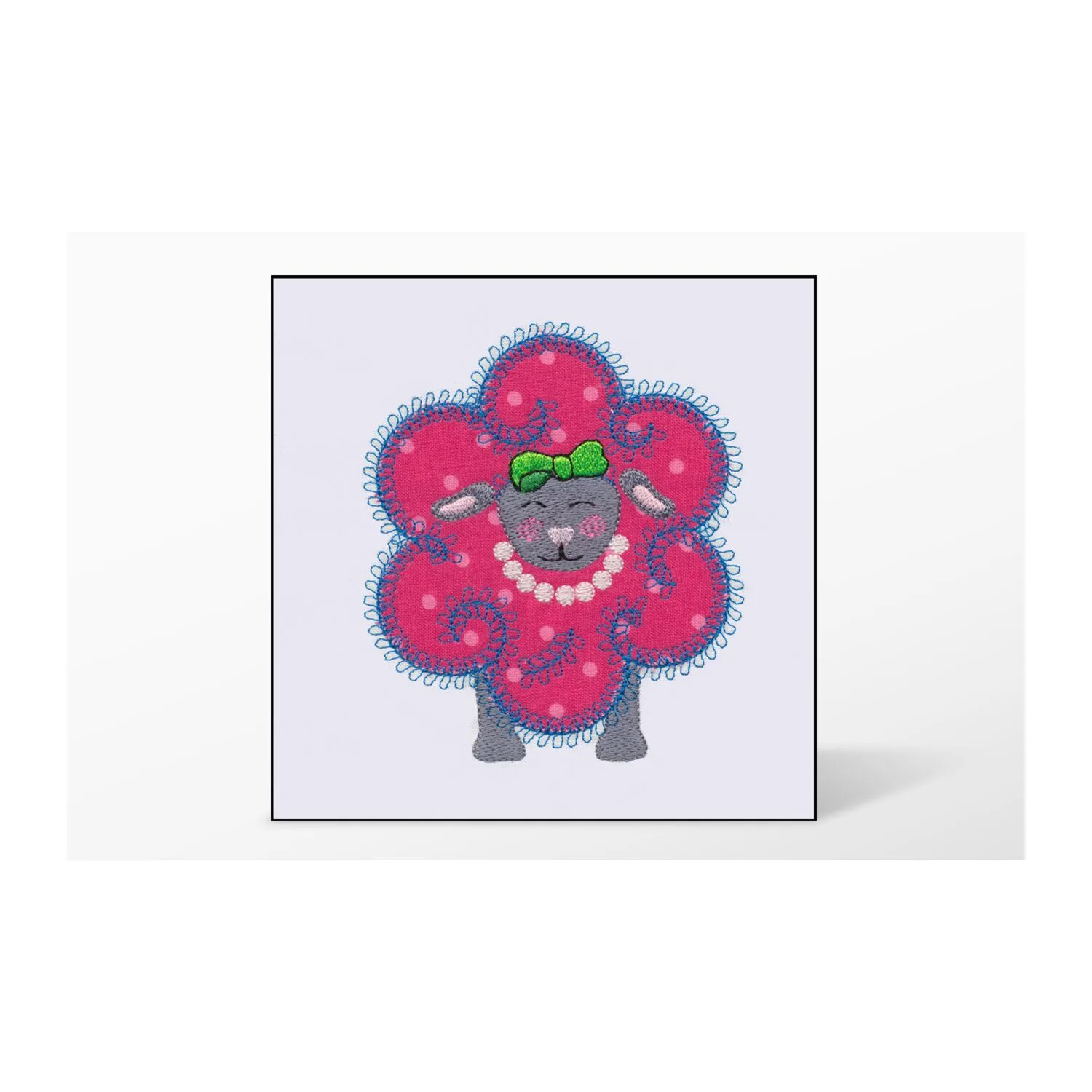 GO! Flower Sheep Single #3 Embroidery Designs by V-Stitch Designs