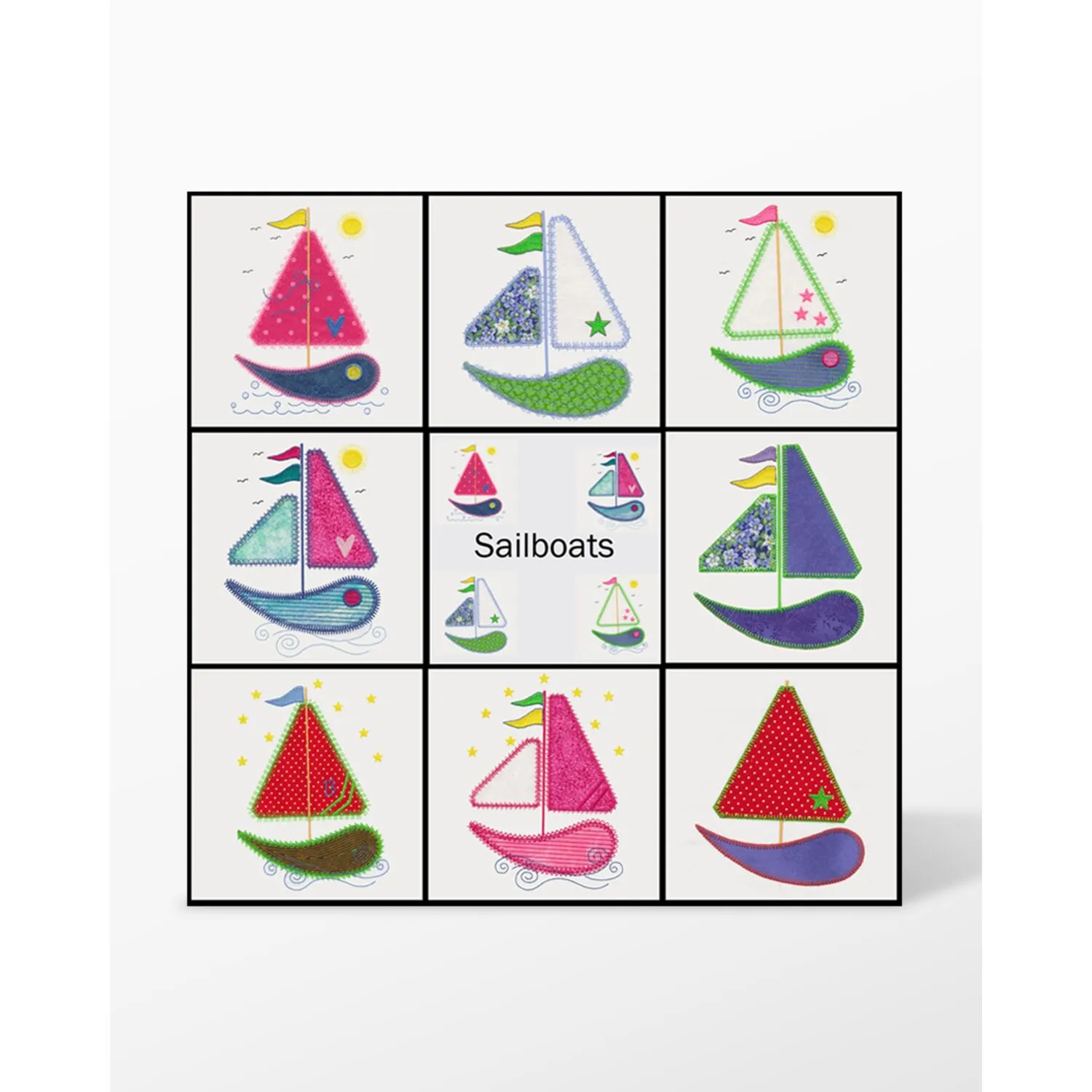 GO! Sailboats Embroidery Designs by V-Stitch Designs
