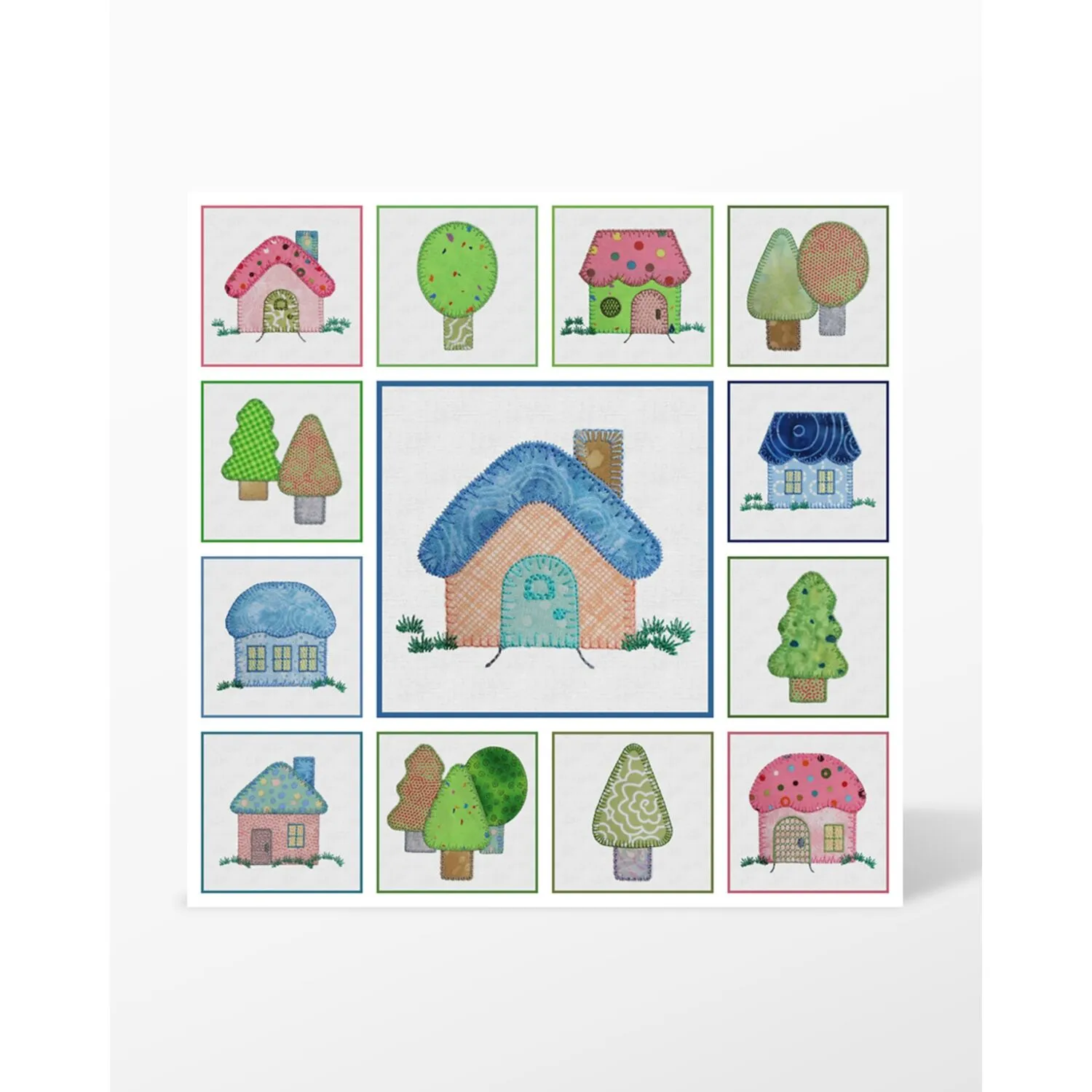 GO! Houses and Trees by Reiko Kato Machine Embroidery Set by Marjorie Busby