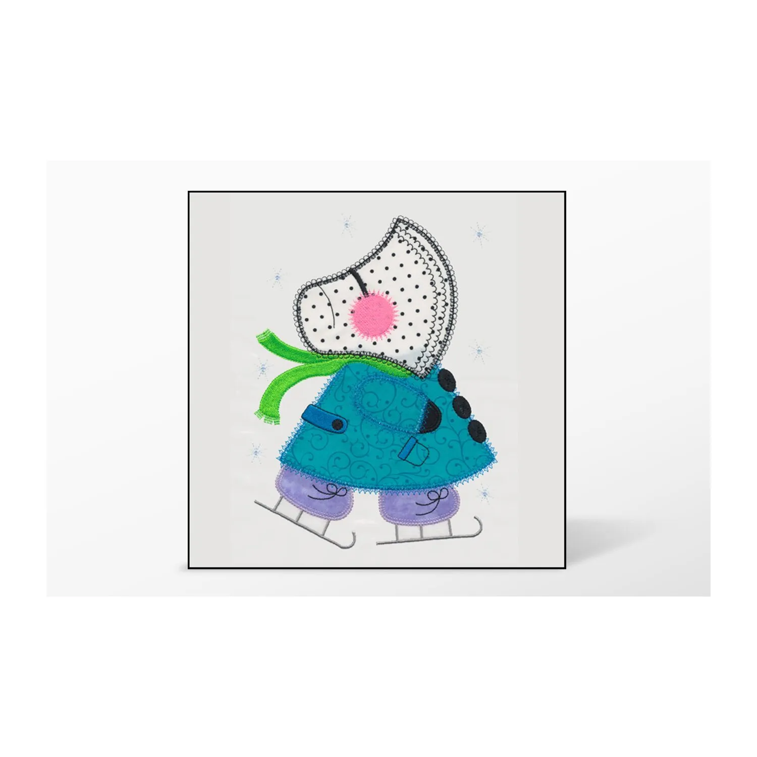 GO! Ice Skating Sunbonnet Sue Embroidery Designs by V-Stitch Designs