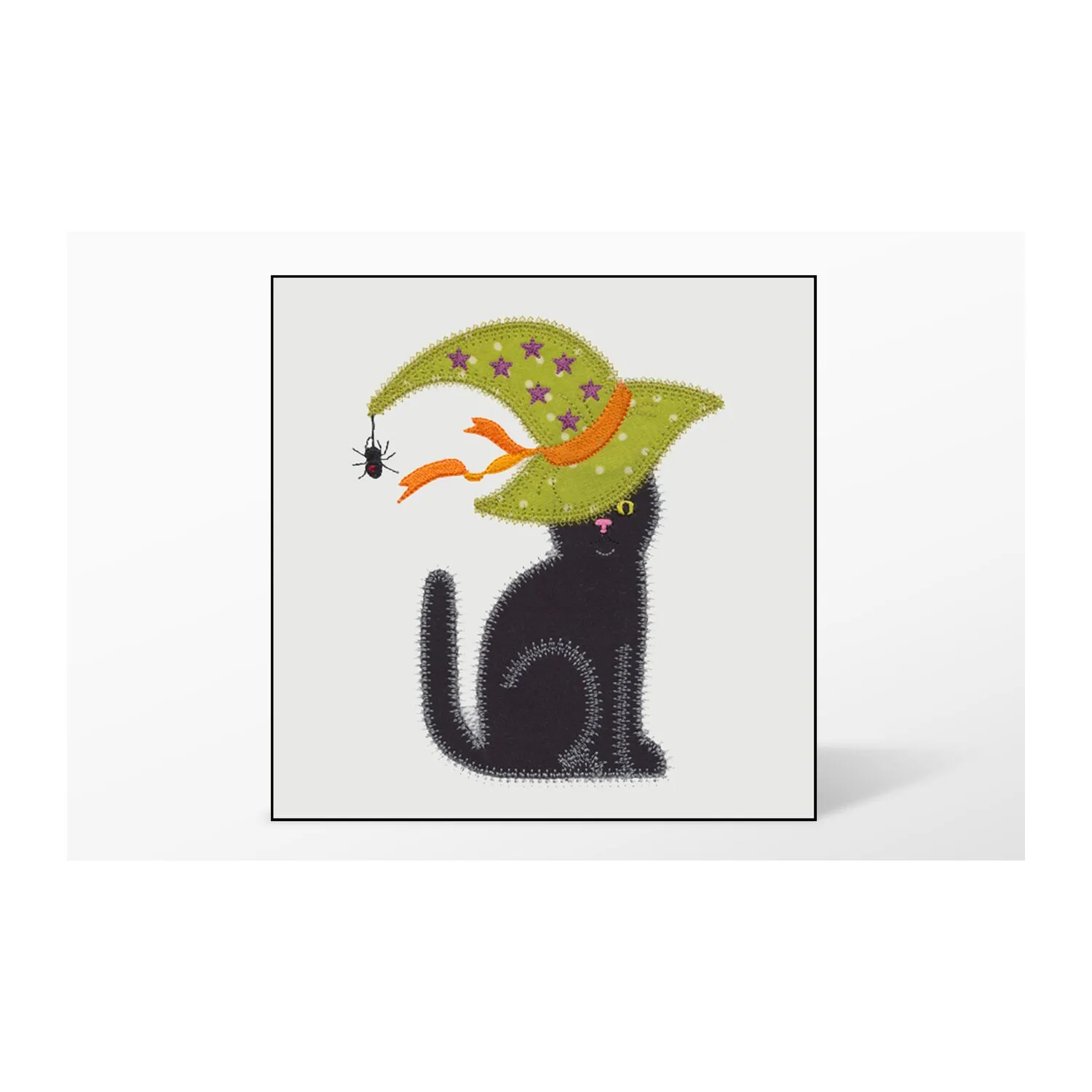 GO! Calico Cat with Witch Hat Embroidery Designs by V-Stitch Designs
