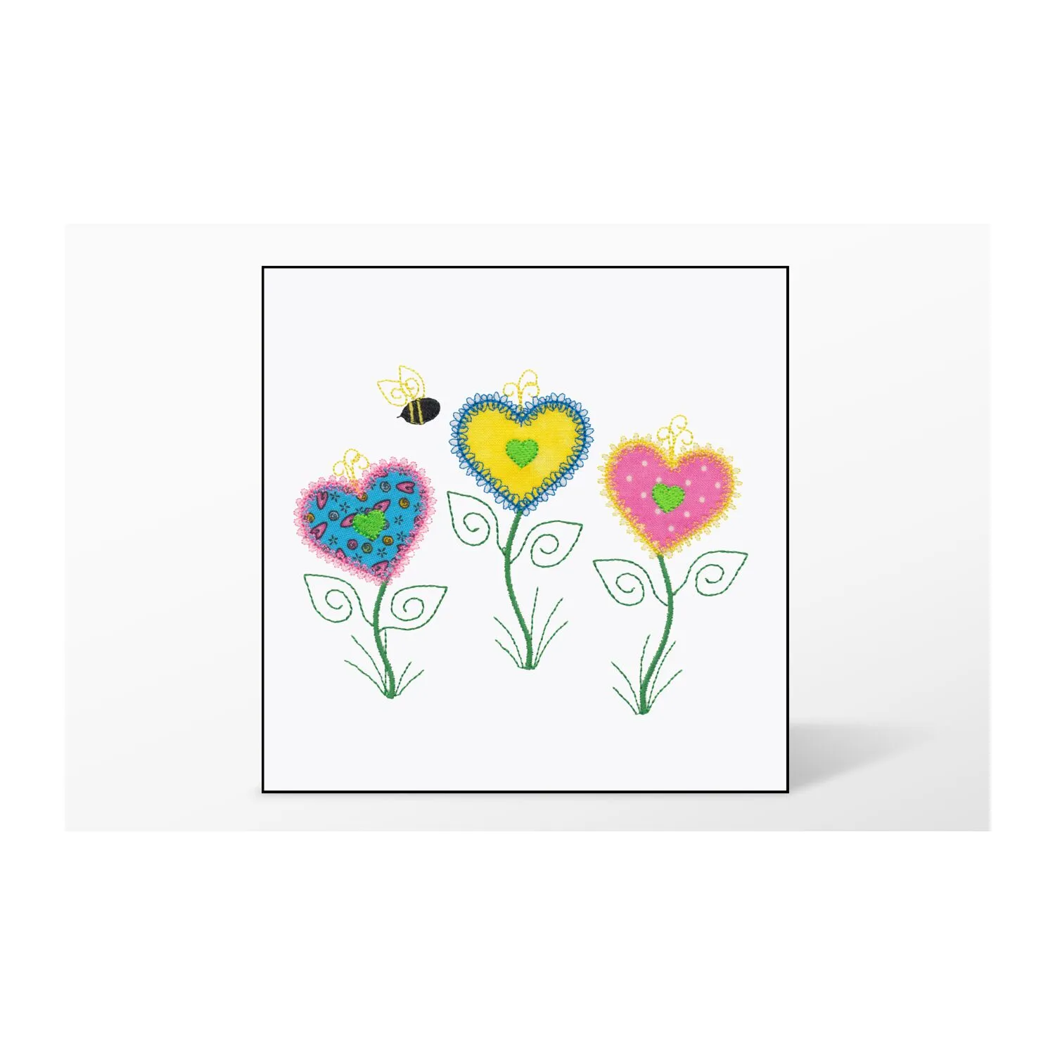 GO! Heart Flowers Single Embroidery Designs by V-Stitch Designs