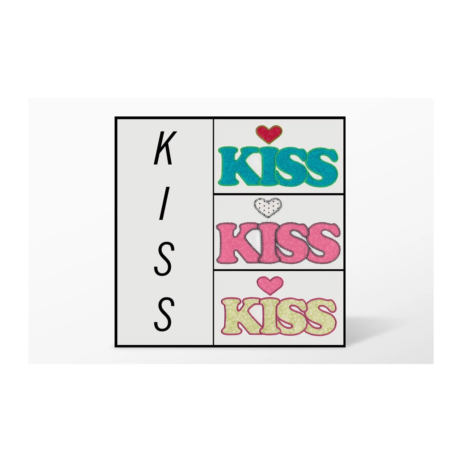 GO! Kiss Set Embroidery Designs by V-Stitch Designs
