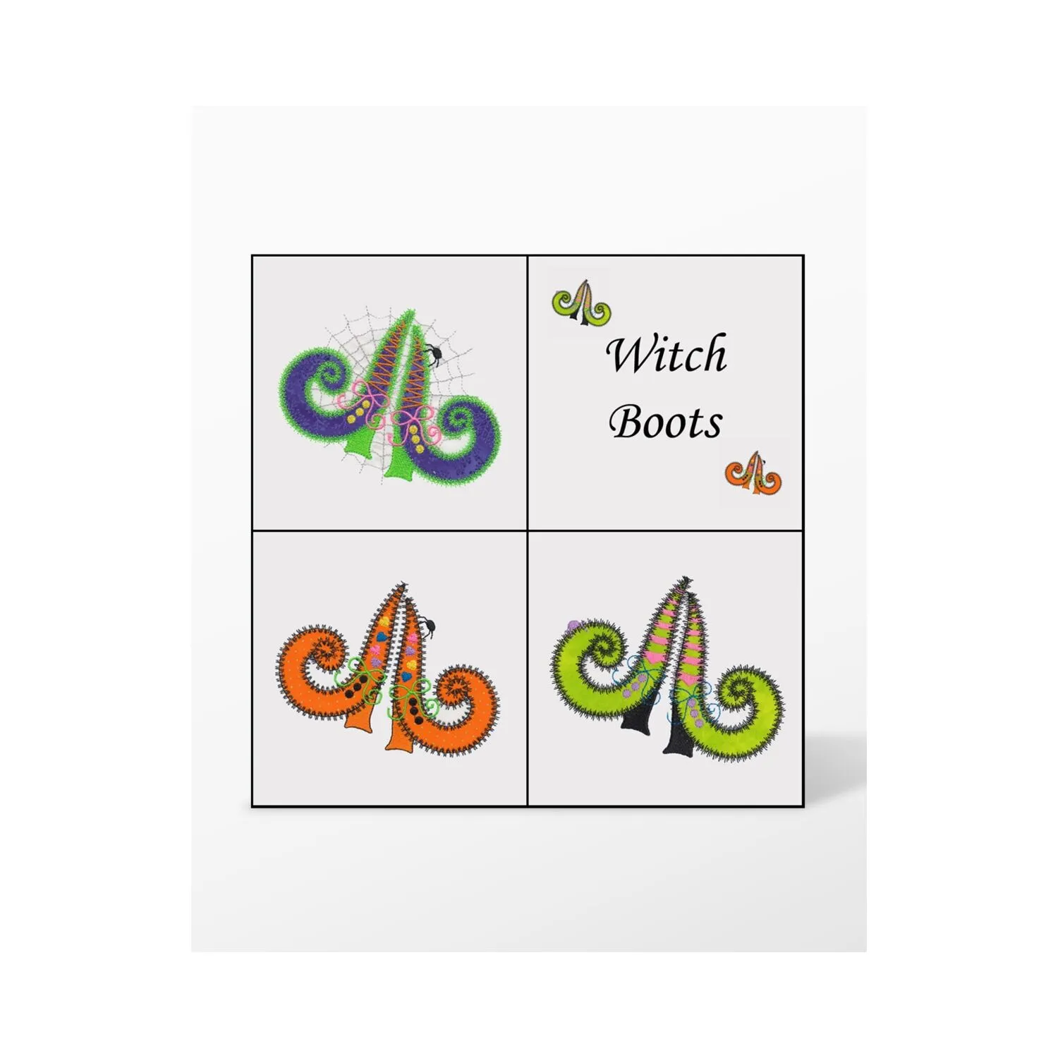 GO! Witch Boots Set Embroidery Designs by V-Stitch Designs