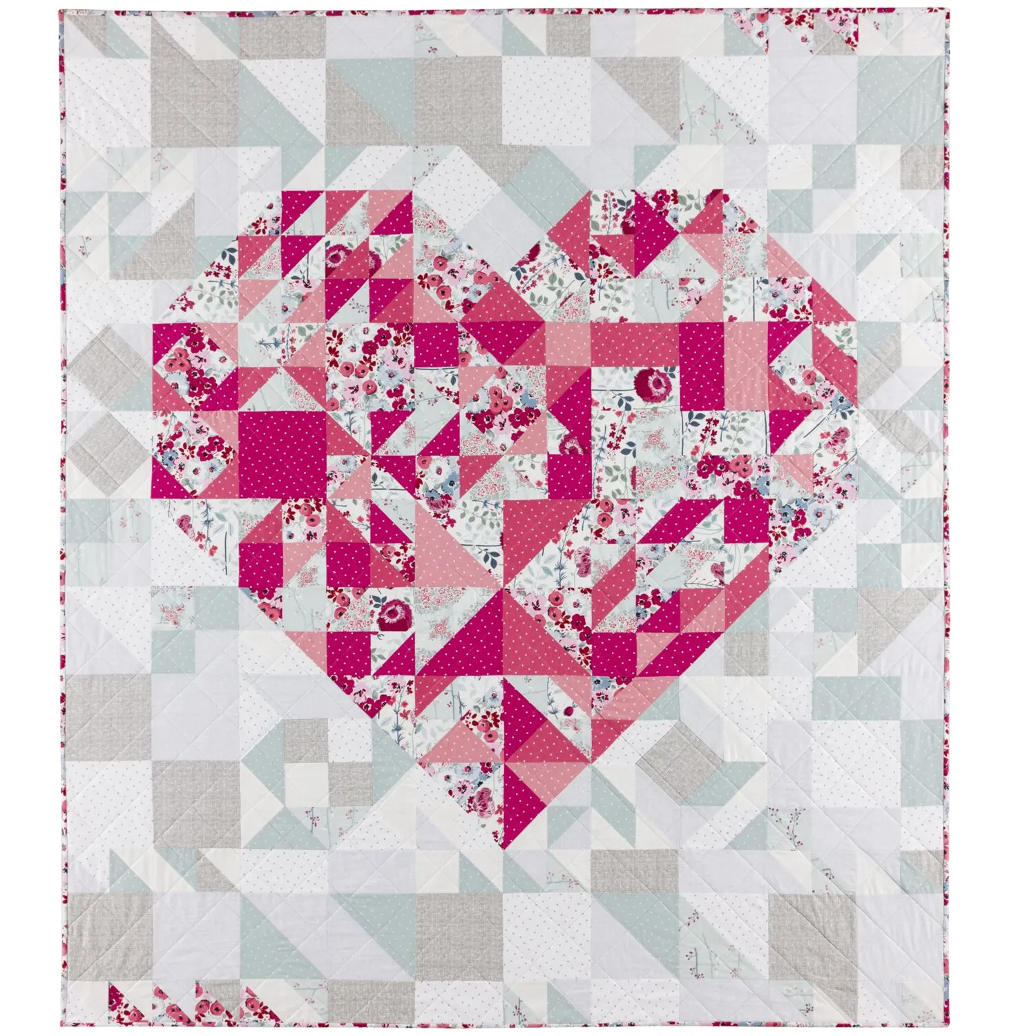 GO! Qube 12 Pieced Heart Quilt Pattern