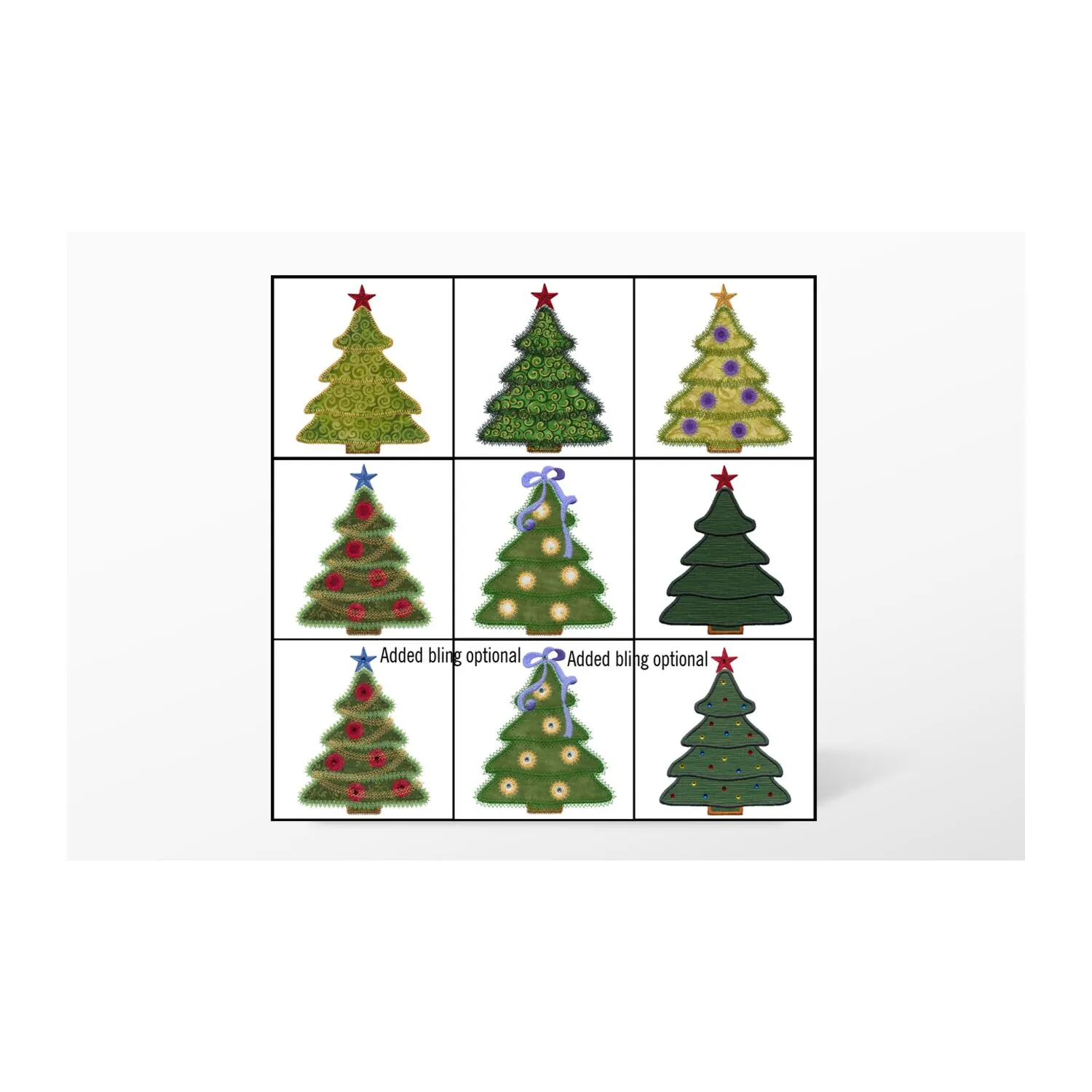 GO! Holiday Medley Tree Set Embroidery Designs by V-Stitch Designs
