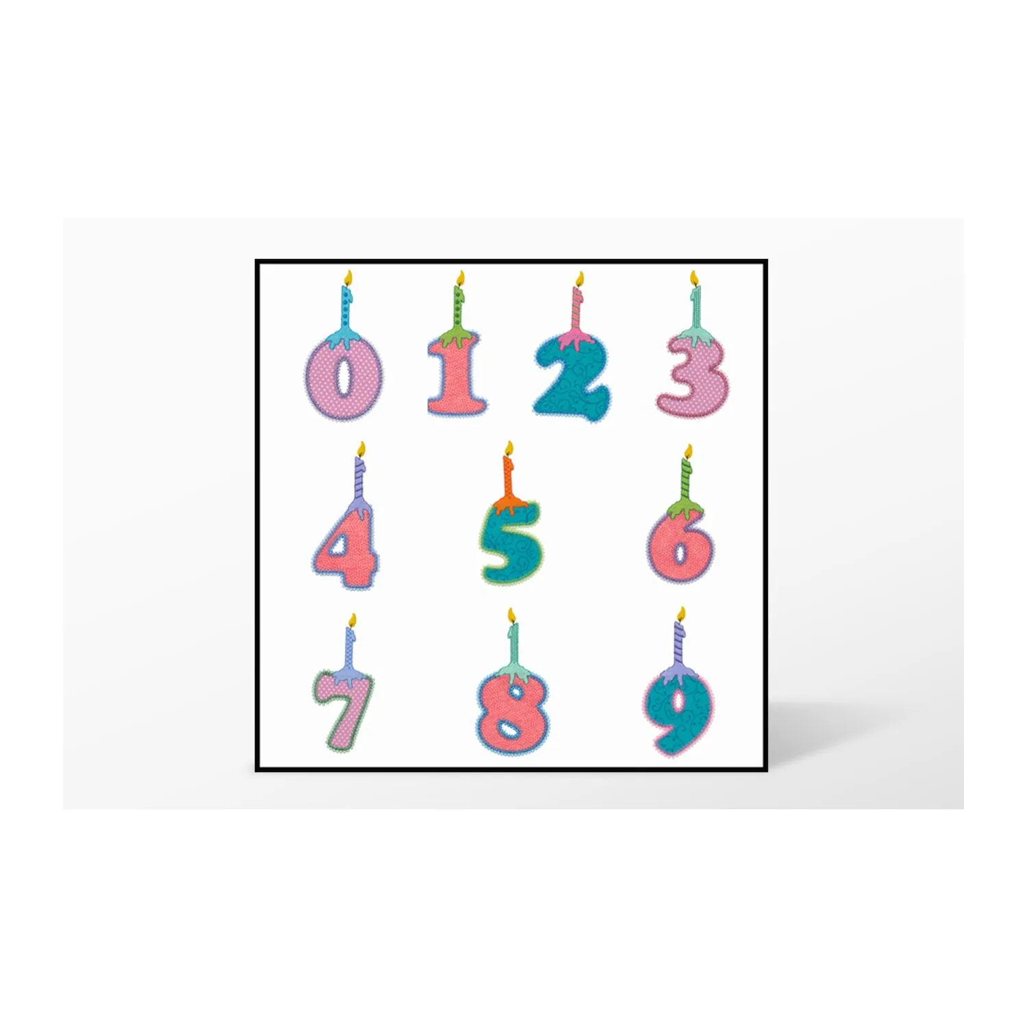 GO! Numbers with Candles Embroidery Design by V-Stitch Designs