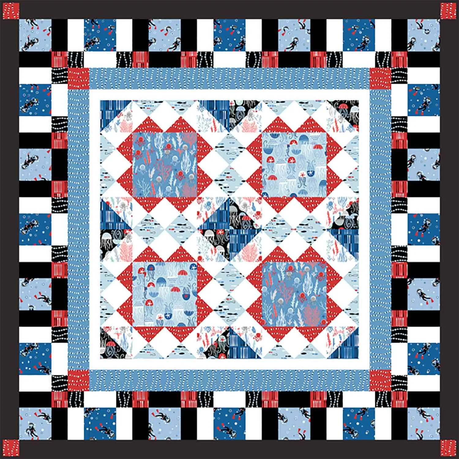 GO! Searching for Cephalopods Quilt Pattern