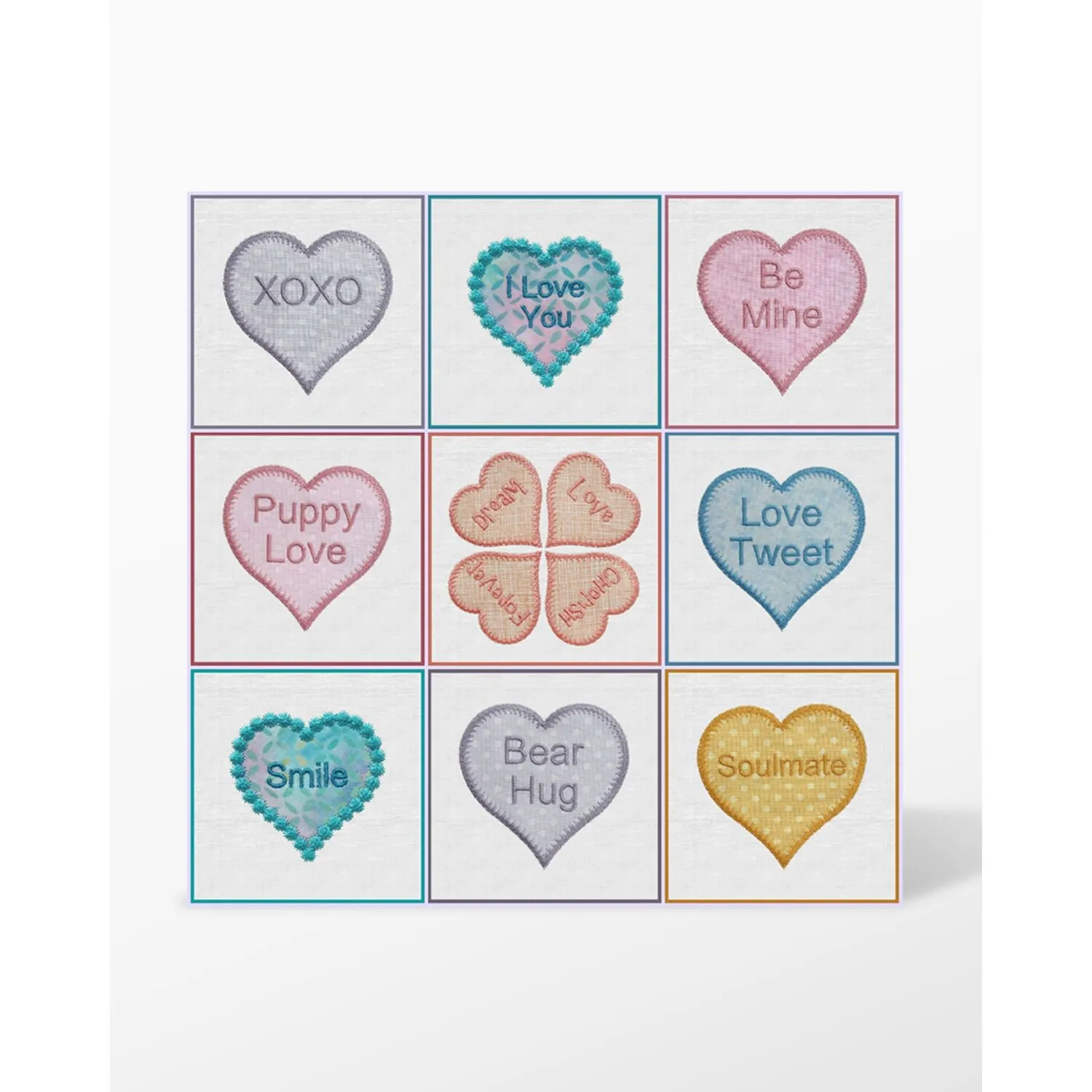 GO! Candy Hearts Machine Embroidery Set by Marjorie Busby