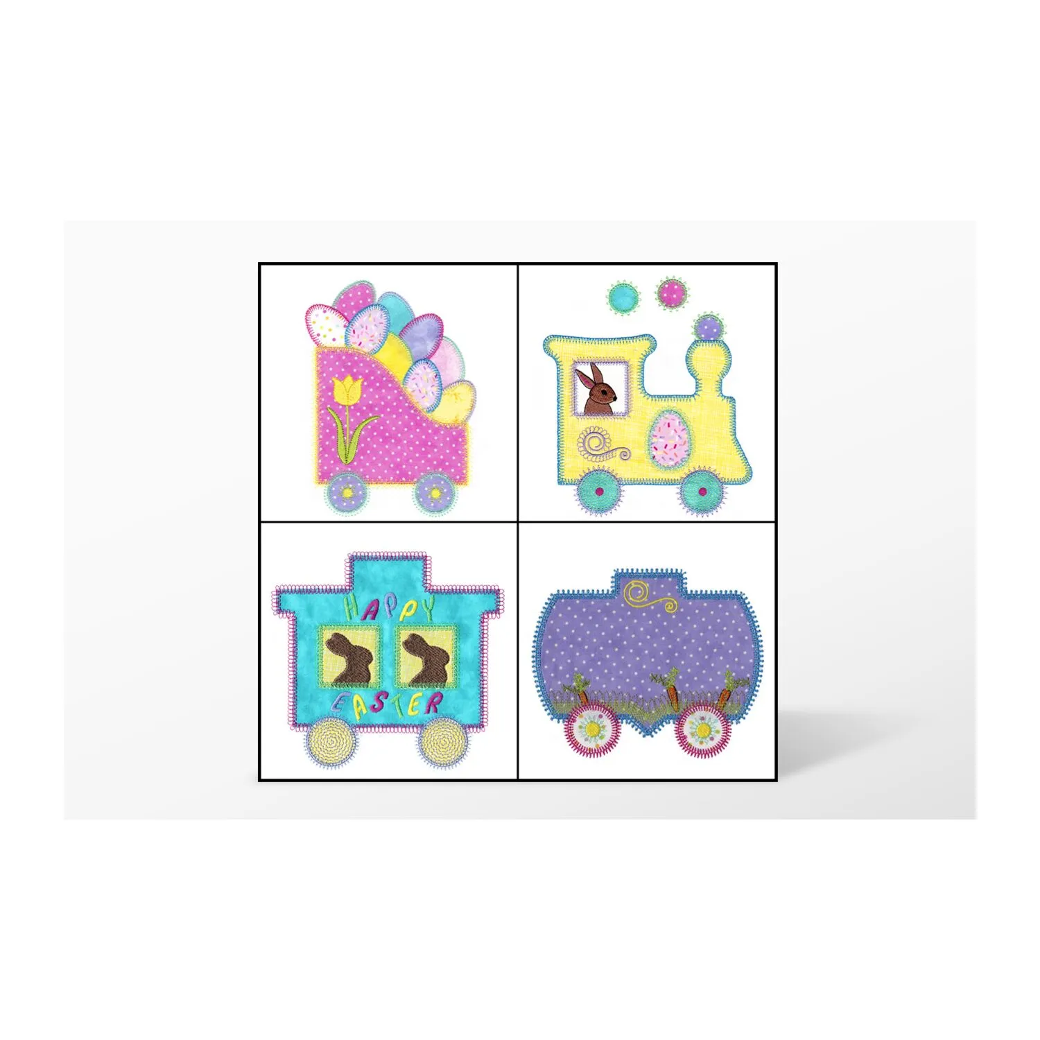 GO! Easter Train Embroidery Designs by V-Stitch Designs