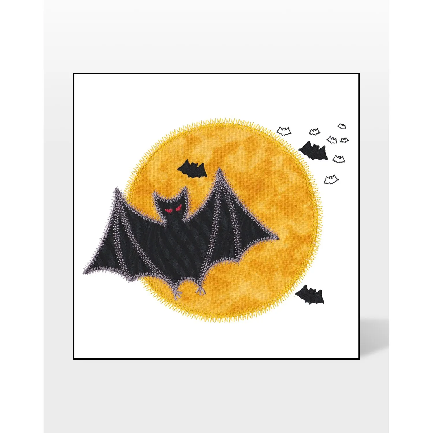 GO! Large Bat Moon Embroidery Designs by V-Stitch Designs