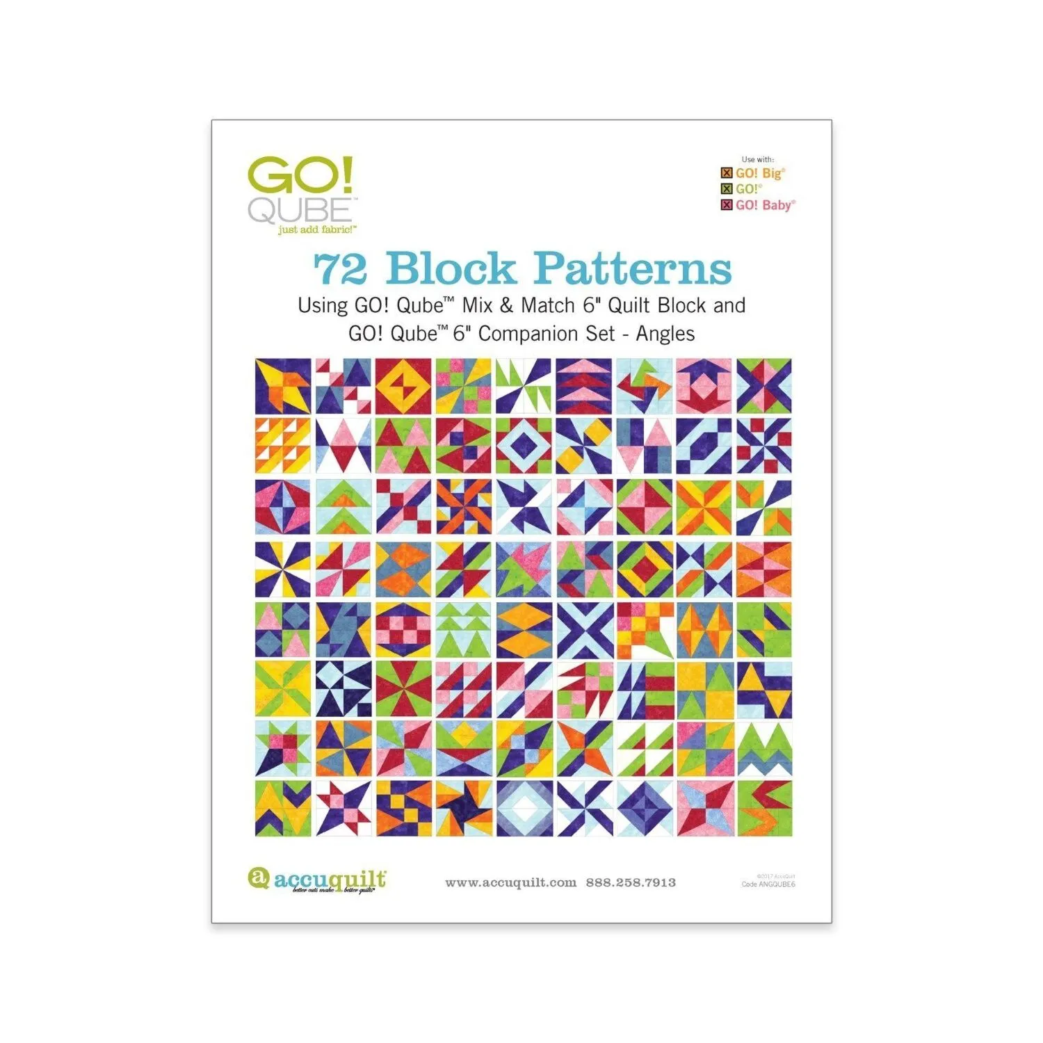 GO! Qube 6 Companion Set Angles-72 Block Patterns Booklet