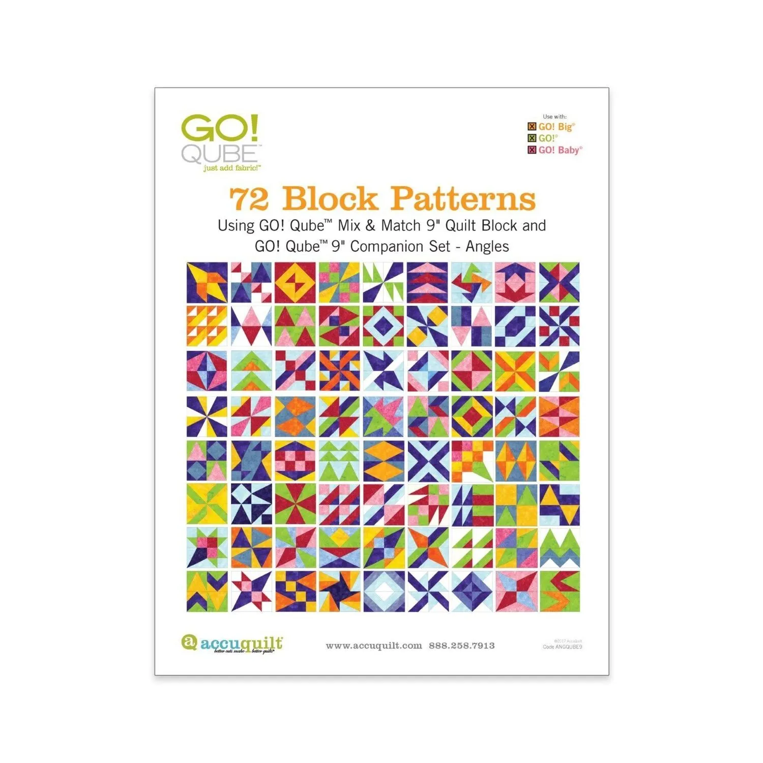 GO! Qube 9 Companion Set Angles-72 Block Patterns Booklet