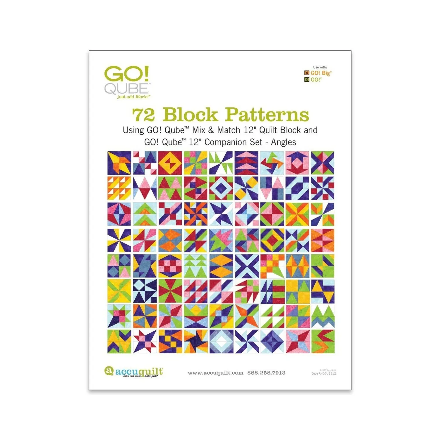 GO! Qube 12 Companion Set Angles-72 Block Patterns Booklet