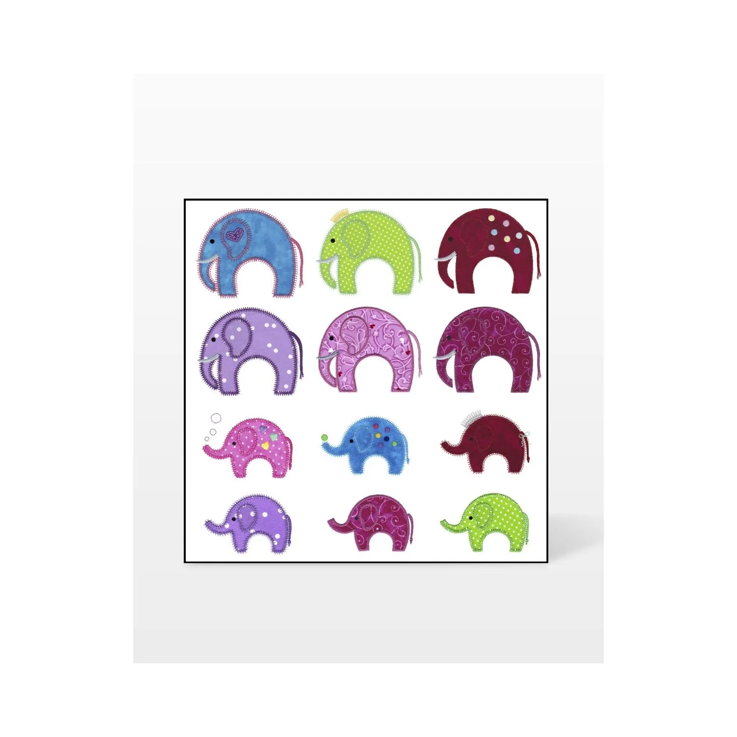 GO! Elephants Embroidery Designs by V-Stitch Designs