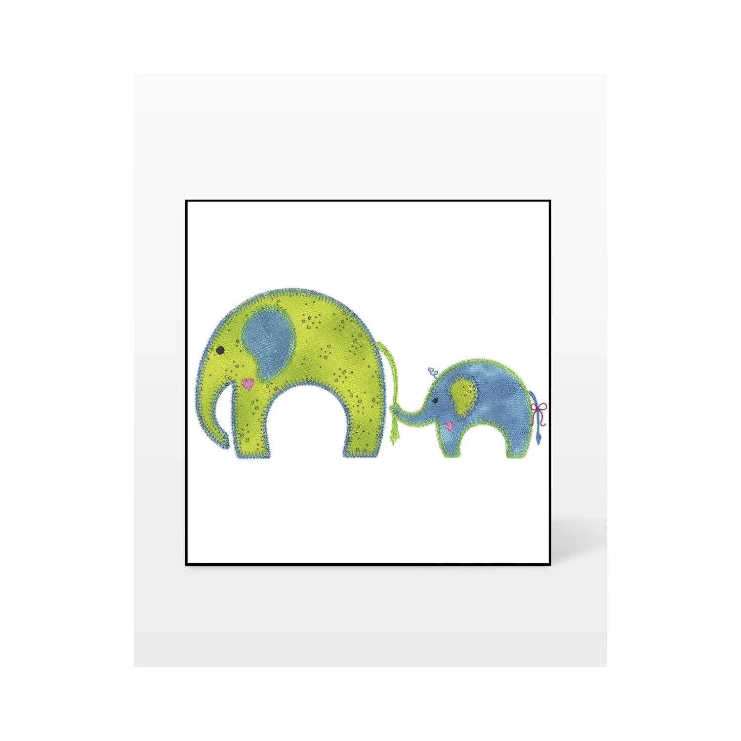 GO! Mom and Baby Elephant Embroidery Design by V-Stitch Designs