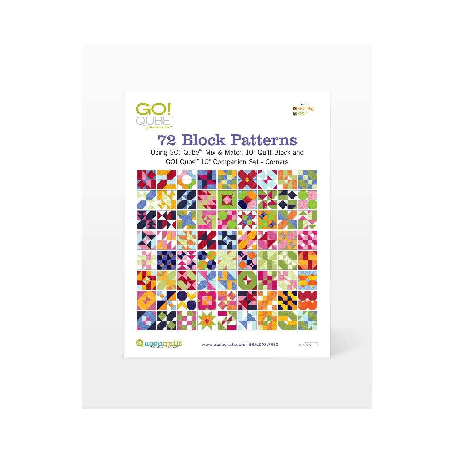 GO! Qube 10 Companion Set Corners-72 Block Patterns Booklet