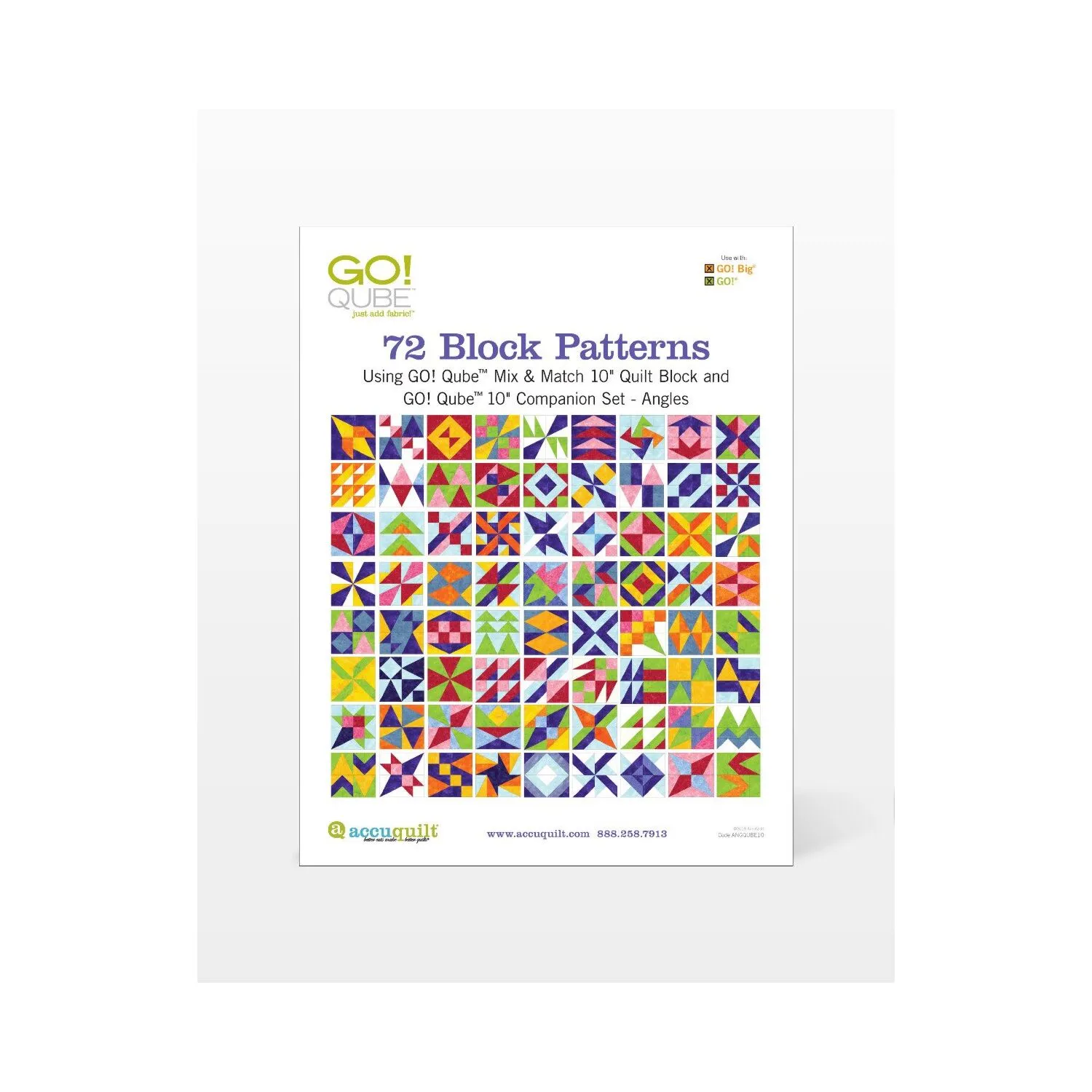 GO! Qube 10 Companion Set Angles-72 Block Patterns Booklet