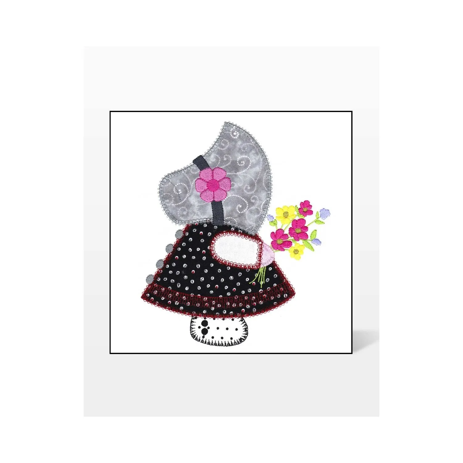 GO! Sunbonnet Sue with Flowers Embroidery Design by V-Stitch Designs