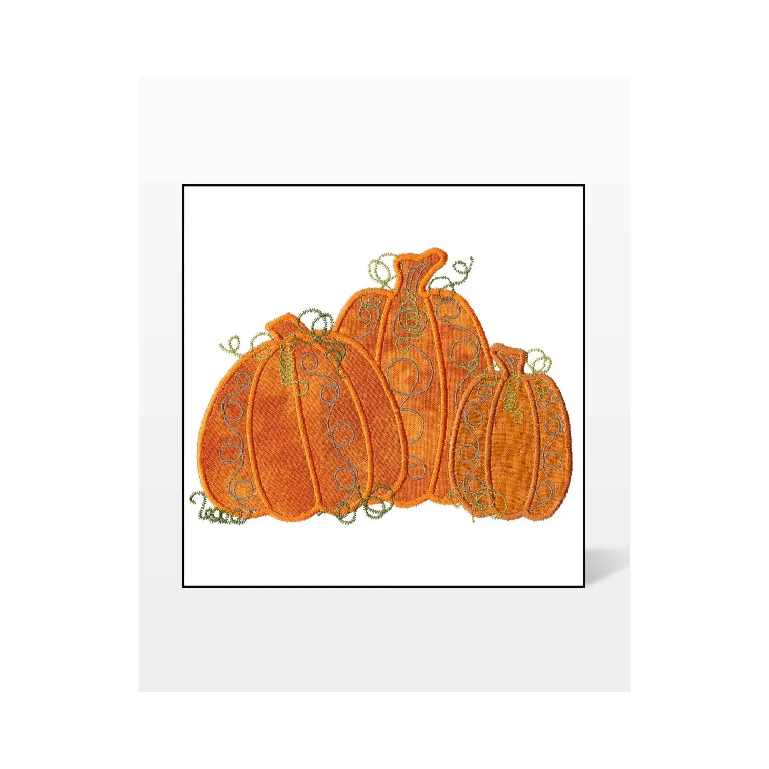 GO! Pumpkin Triple #2 Embroidery Design by V-Stitch Designs