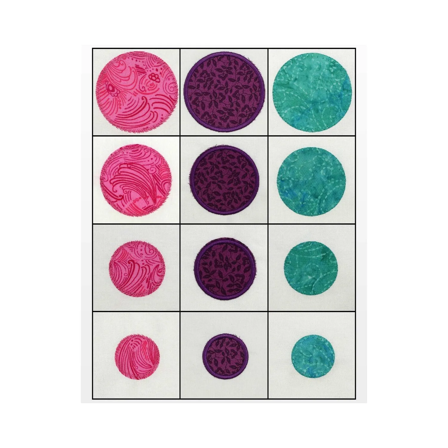 GO! Circle-1 1/2, 1 3/4, 2 1/4, 2 1/2 Embroidery Designs