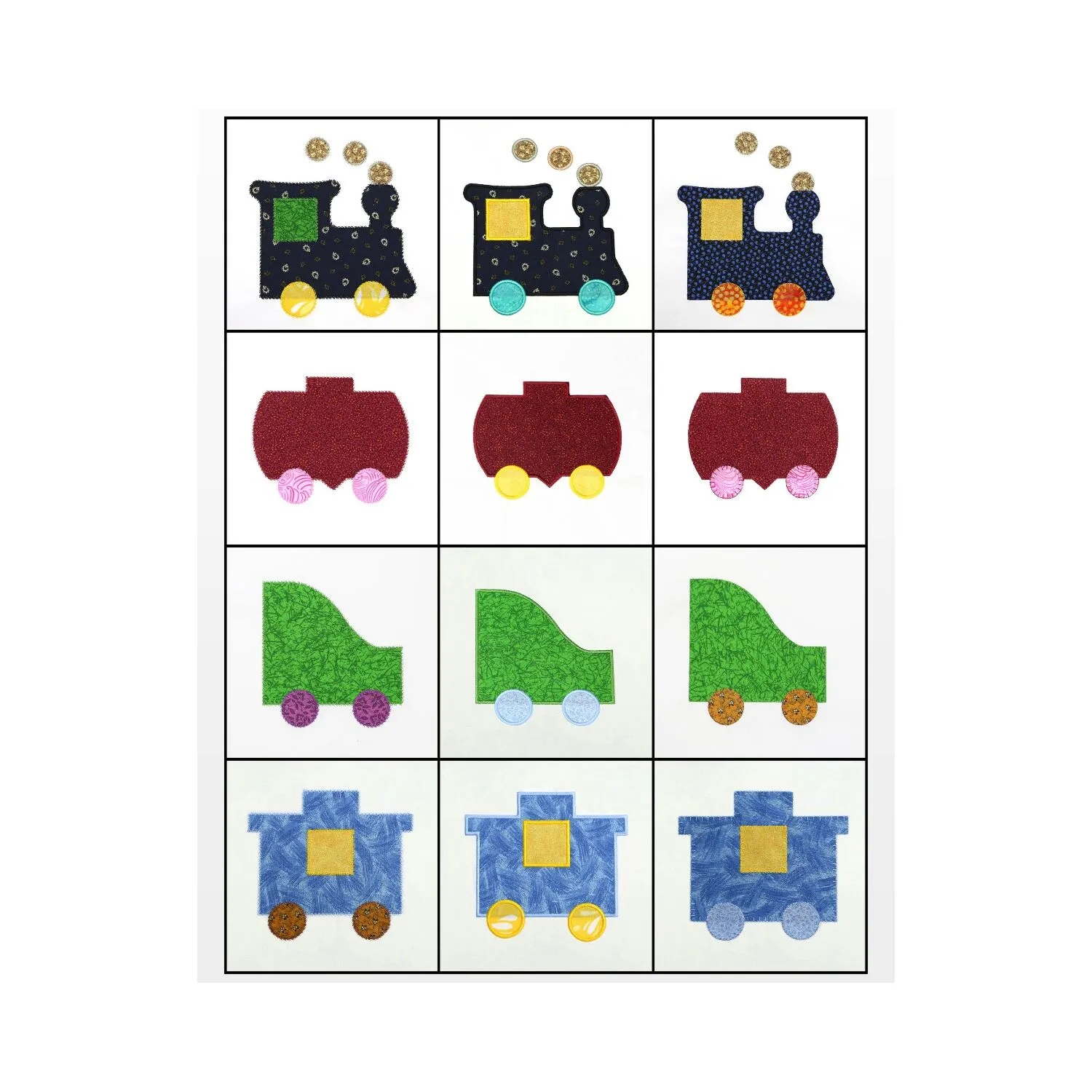 GO! Train Embroidery Designs