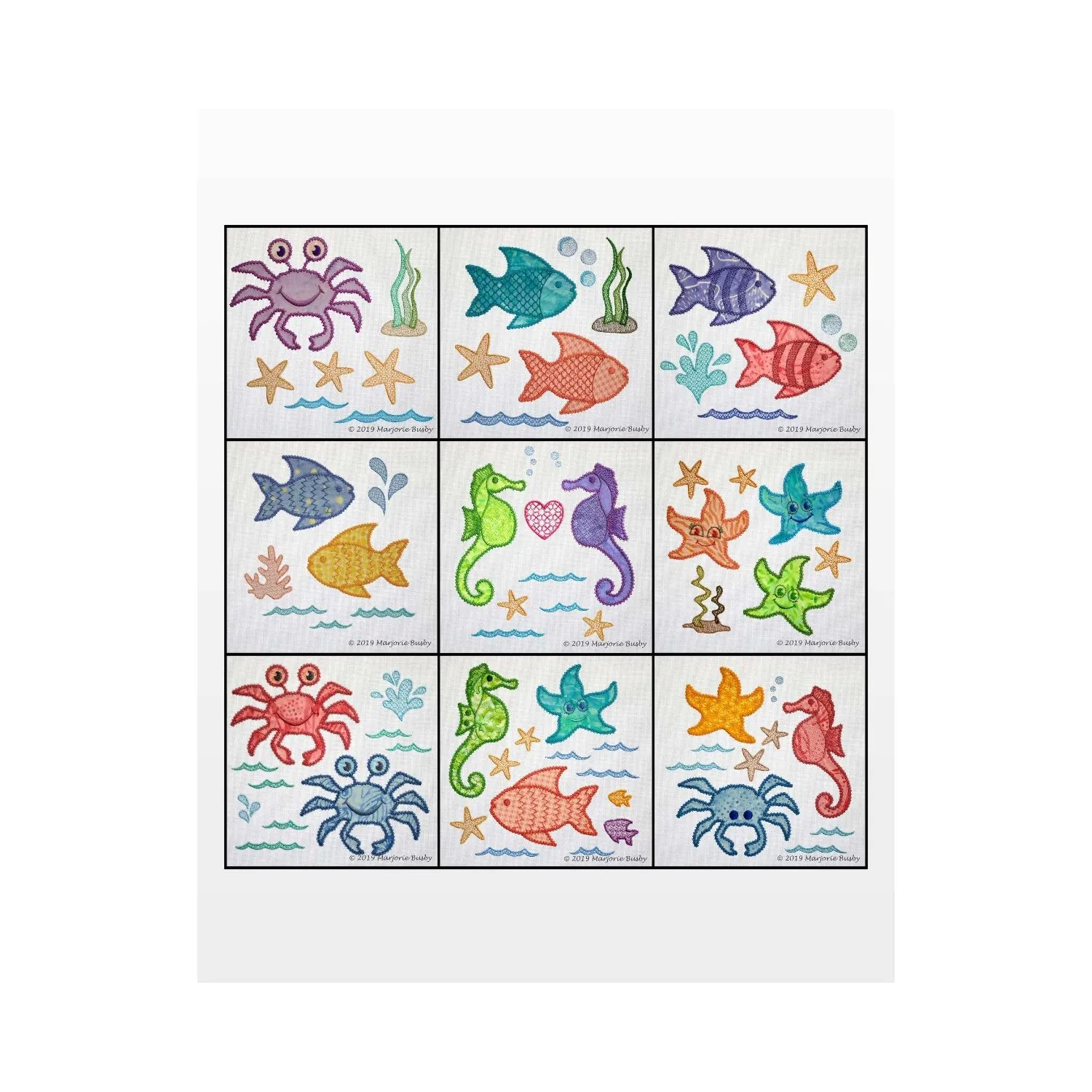 GO! Sea Life Medley Machine Embroidery Designs 'Mega Set' by Marjorie Busby