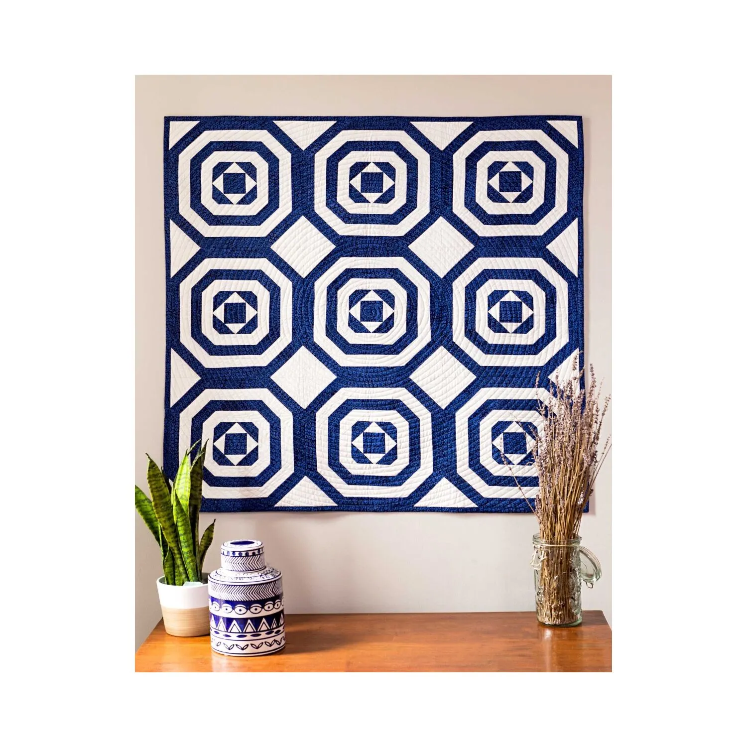Studio Blue Pineapple Rings Throw Quilt Pattern