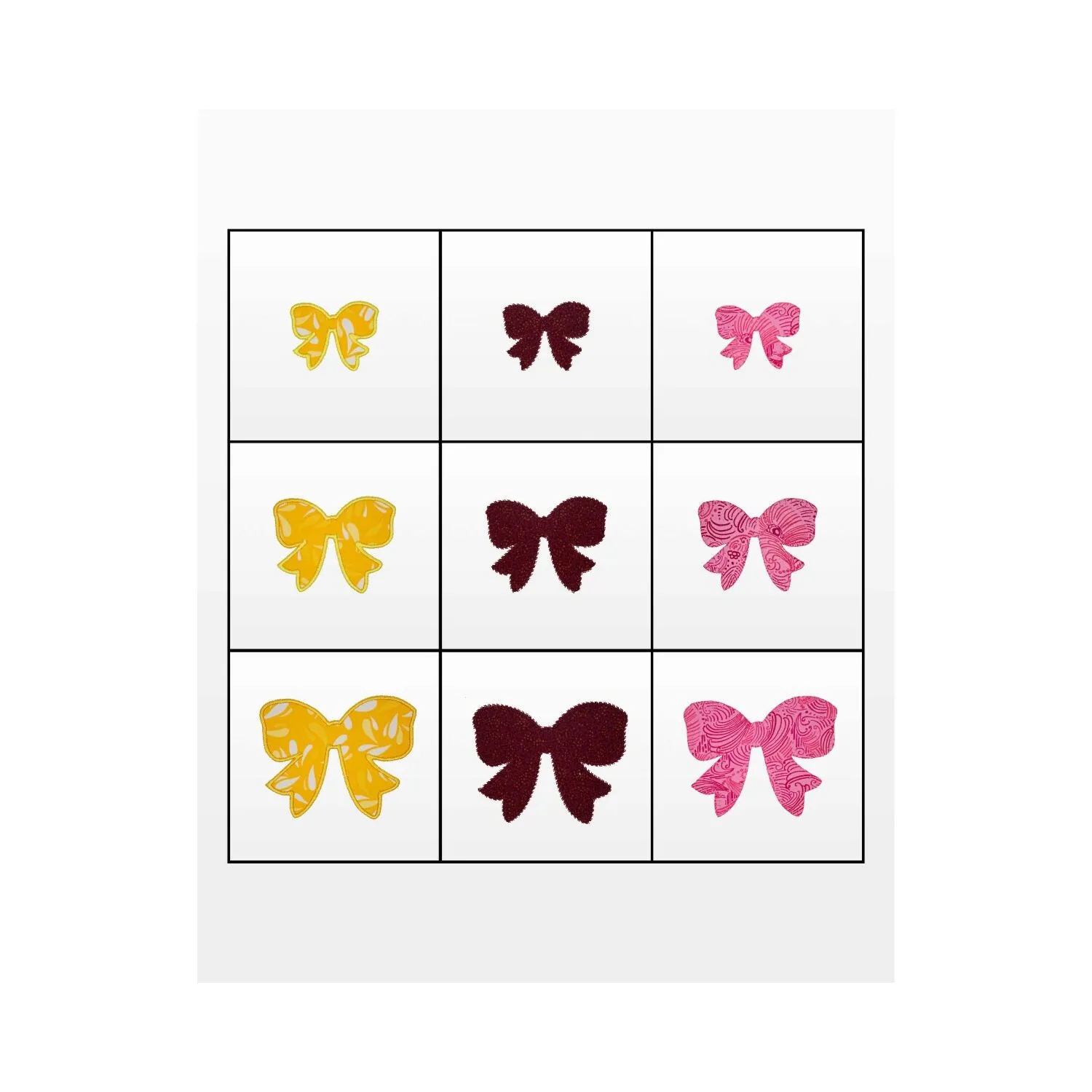 GO! Bow-2 1/2, 3 1/2, 4 1/2 Embroidery Designs