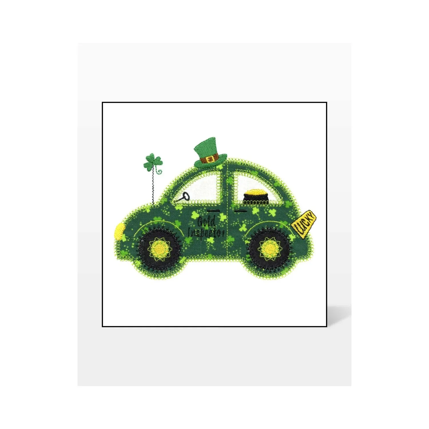 GO! Shamrock Cute Car Embroidery by V-Stitch Designs