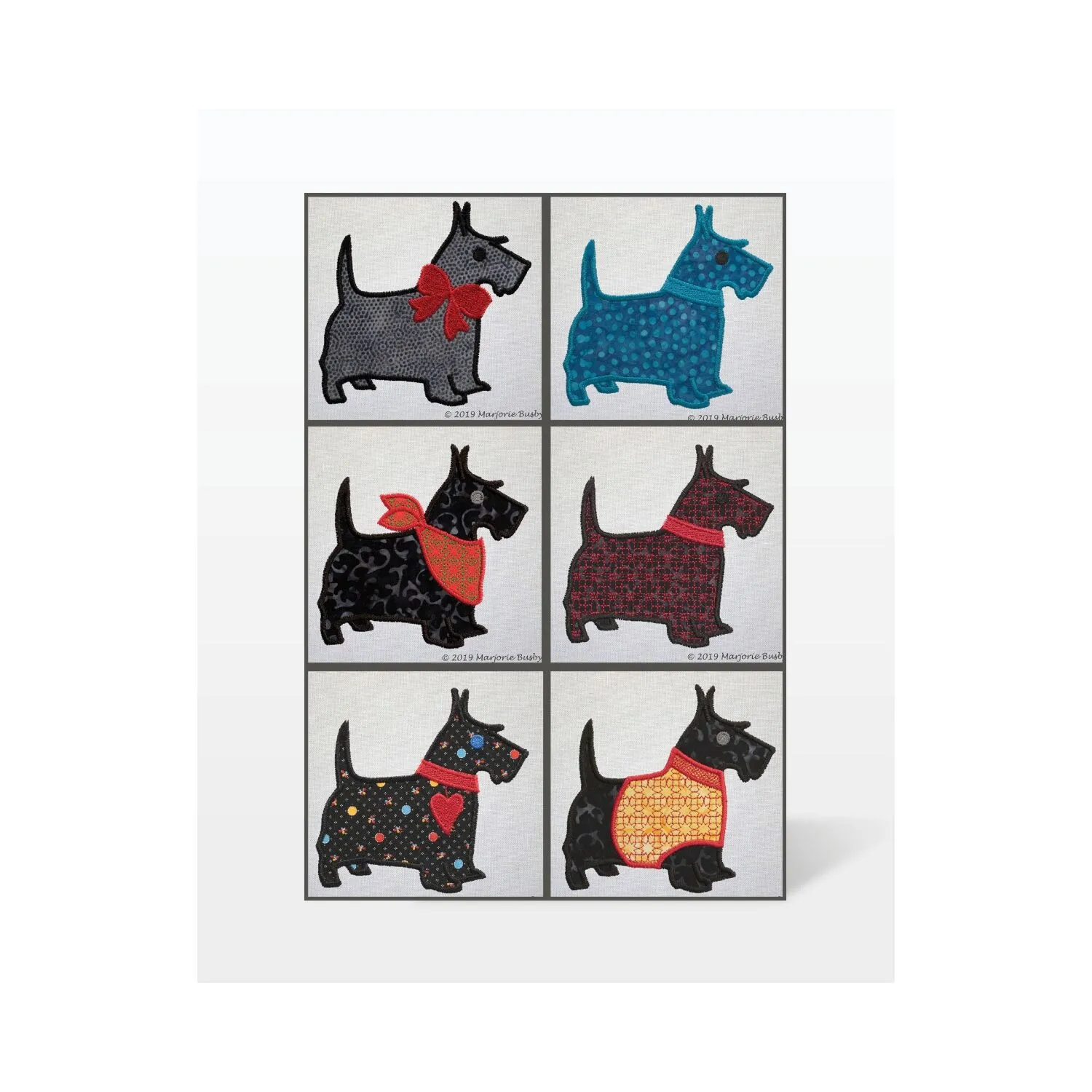 GO! Scottie Dog Machine Embroidery Set by Marjorie Busby