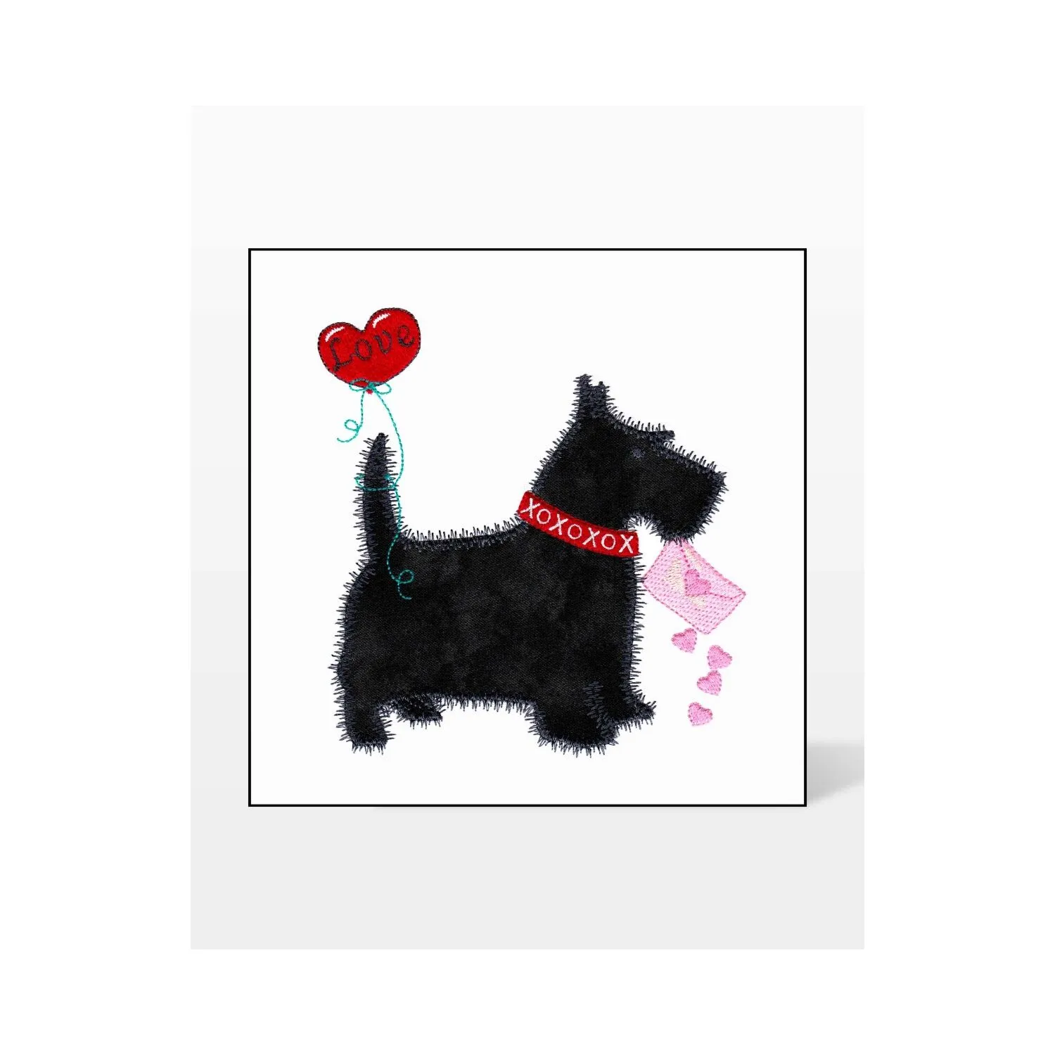 GO! Valentine Scottie Dog Embroidery Design