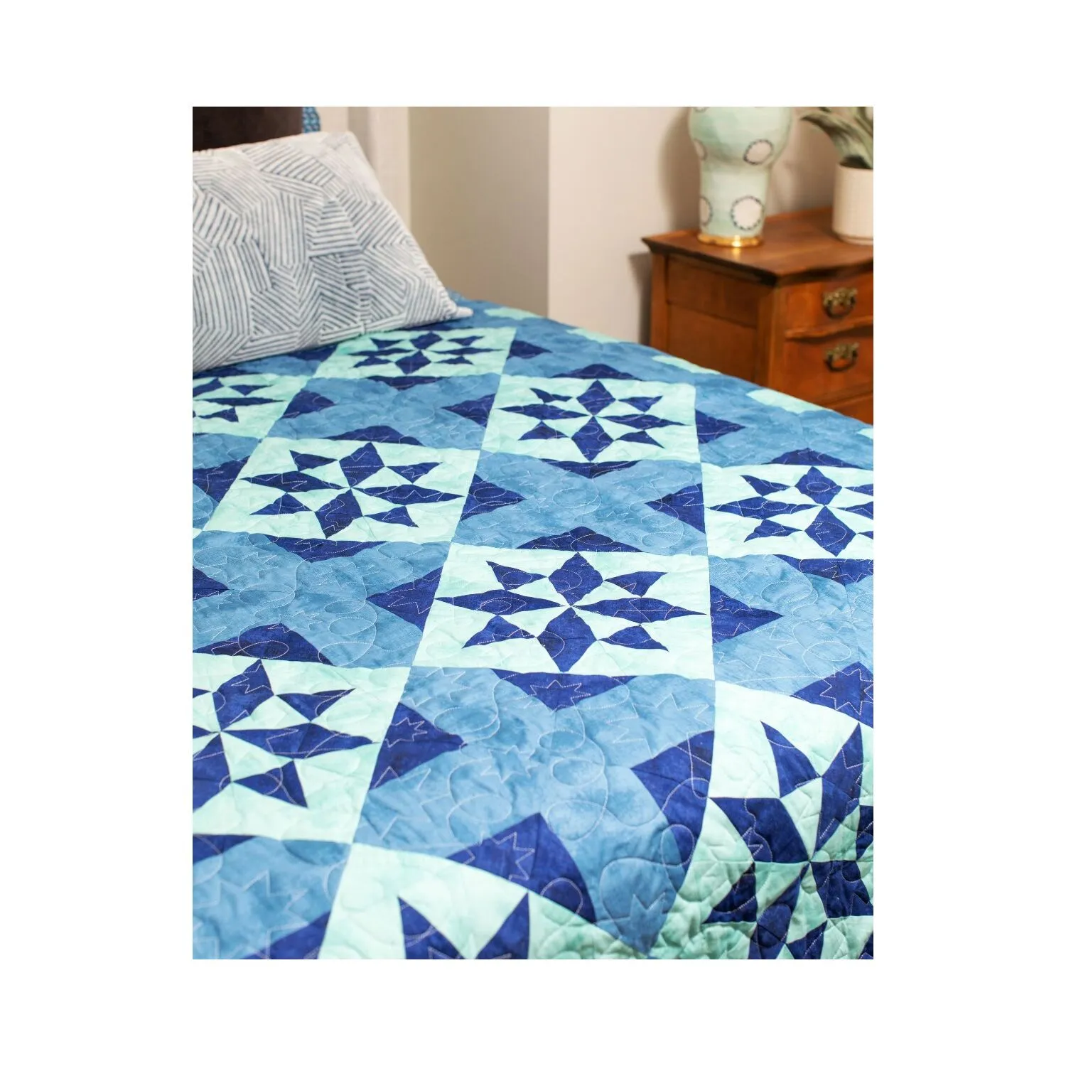 GO! Morning Star Blues Throw Quilt Pattern
