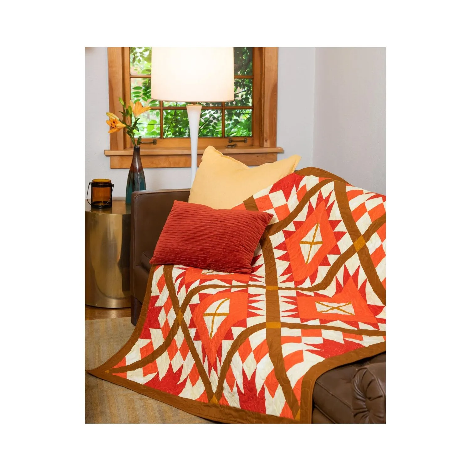 GO! Maple Leaf Sunflowers Throw Quilt Pattern