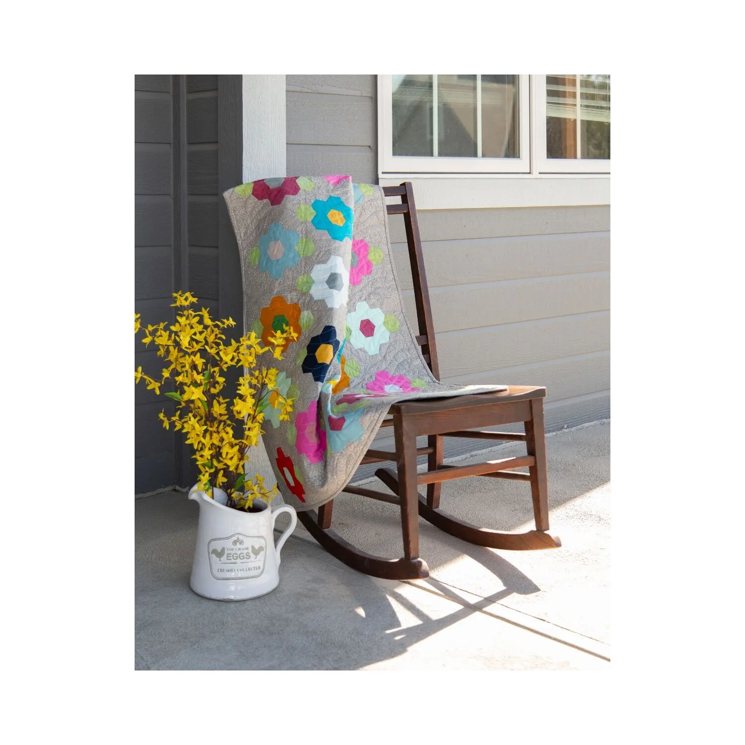 GO! Hexagon Gardens Throw Quilt Pattern