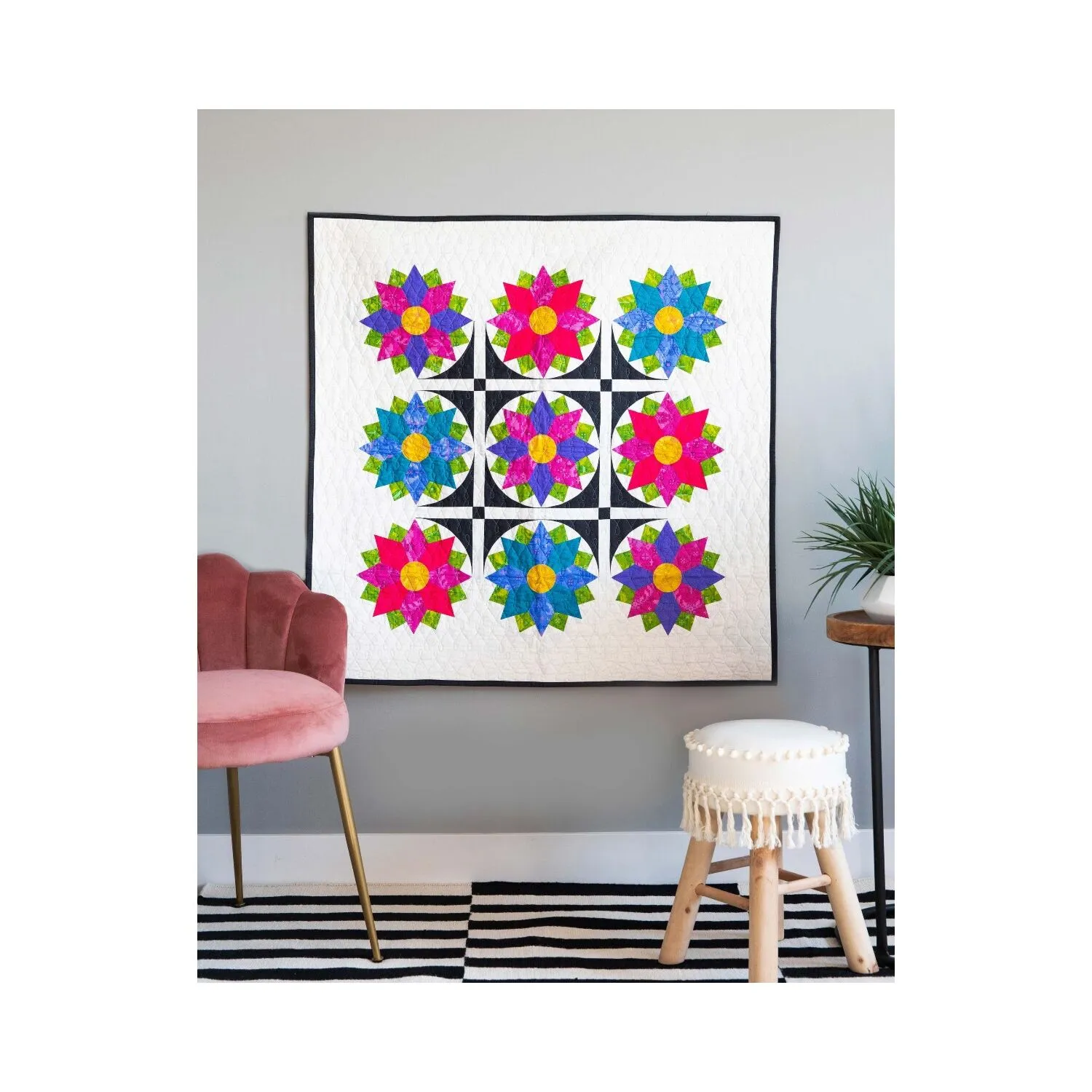 GO! Patio Posies Throw Quilt Pattern