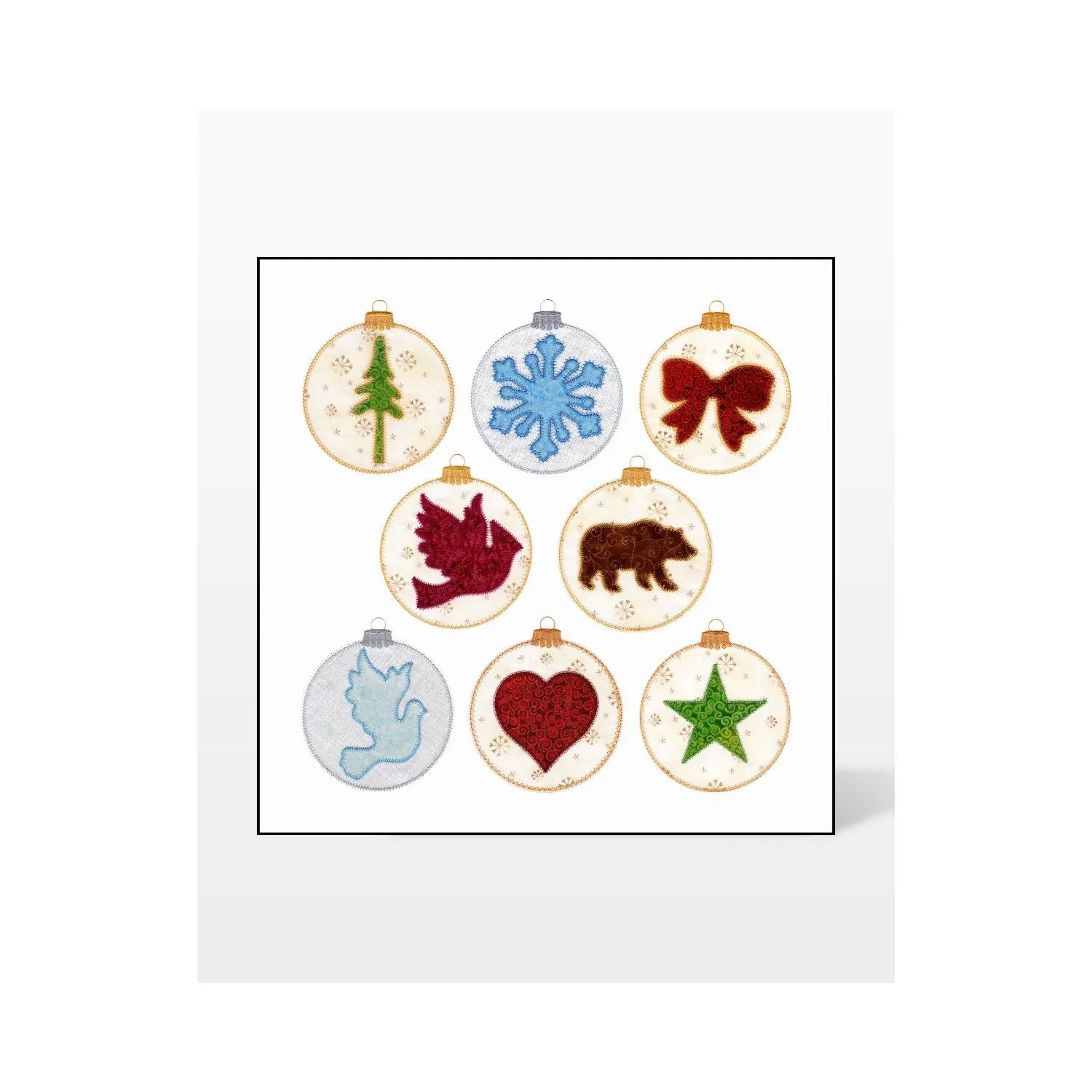 GO! Ornaments with Centers Embroidery by V-Stitch Designs