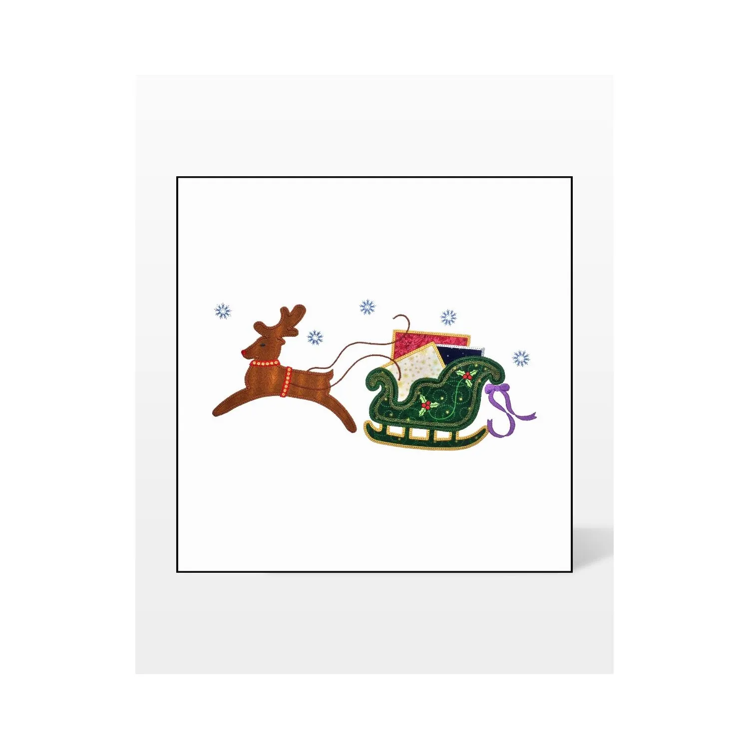 GO! Reindeer and Sleigh 2 Embroidery by V-Stitch Designs