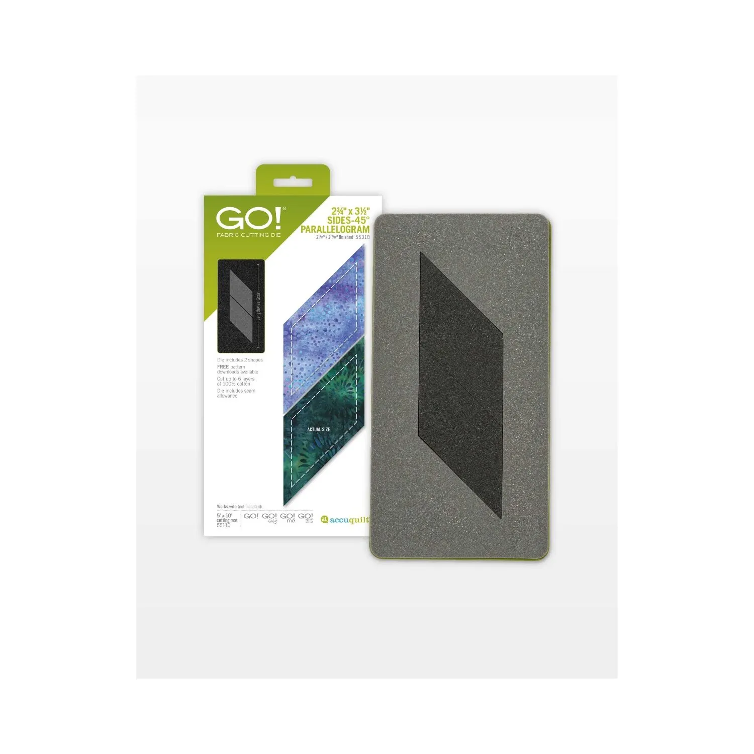 GO! Parallelogram 45Â°-2 3/4 x 3 1/2 Sides (2 1/16 x 2 13/16 Finished) Die